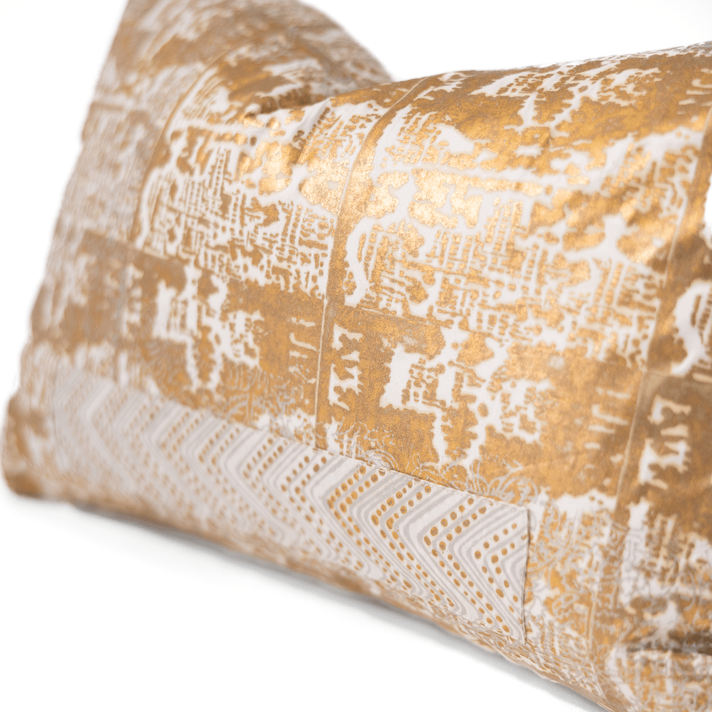 BHD HOME Ruins Gold Medium Lumbar Cushion 40 x 60cm