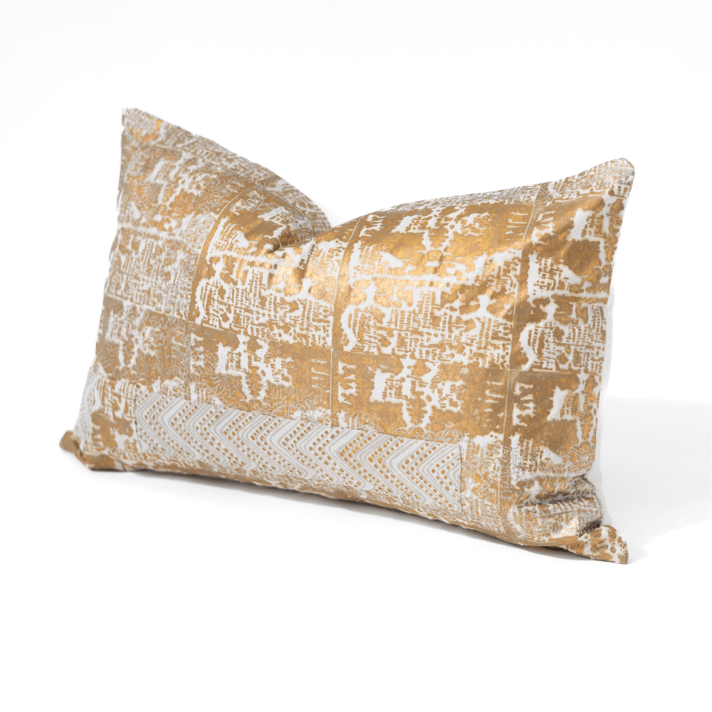 BHD HOME Ruins Gold Medium Lumbar Cushion 40 x 60cm