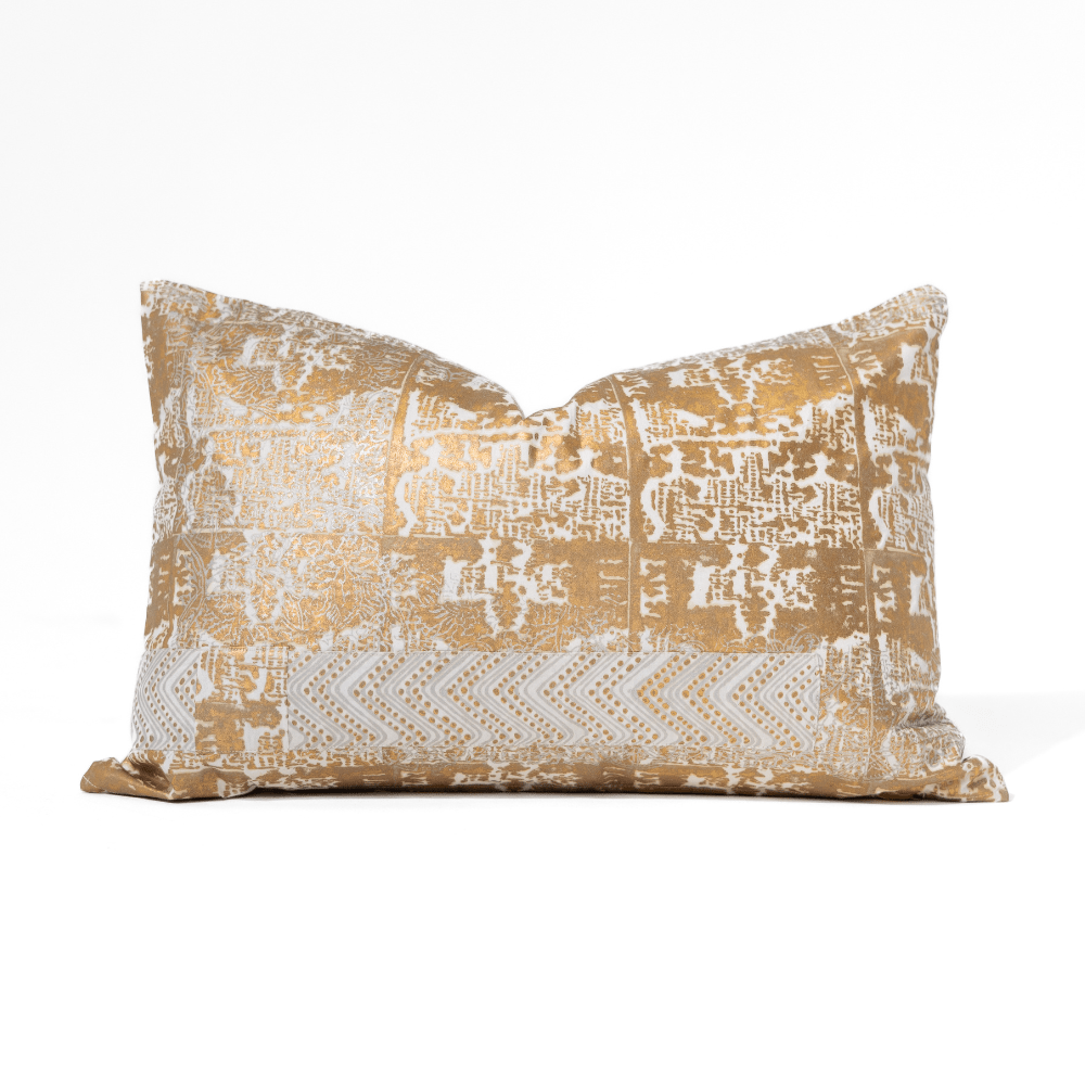 BHD HOME Ruins Gold Medium Lumbar Cushion 40 x 60cm