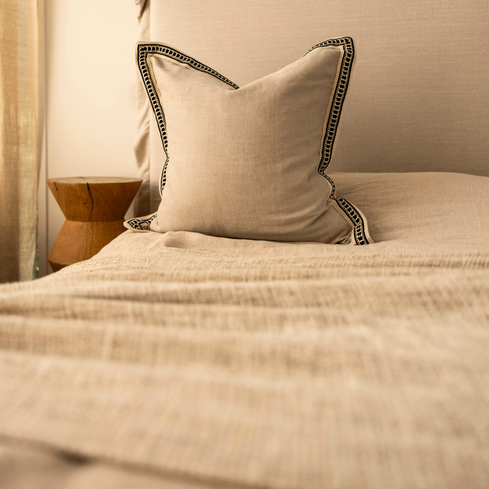 BHD HOME Sterling Braid Natural Euro Cushion 65 x 65cm