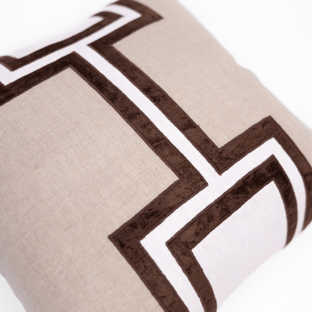 BHD HOME The Palm Chocolate Lounge Cushion 55 x 55cm