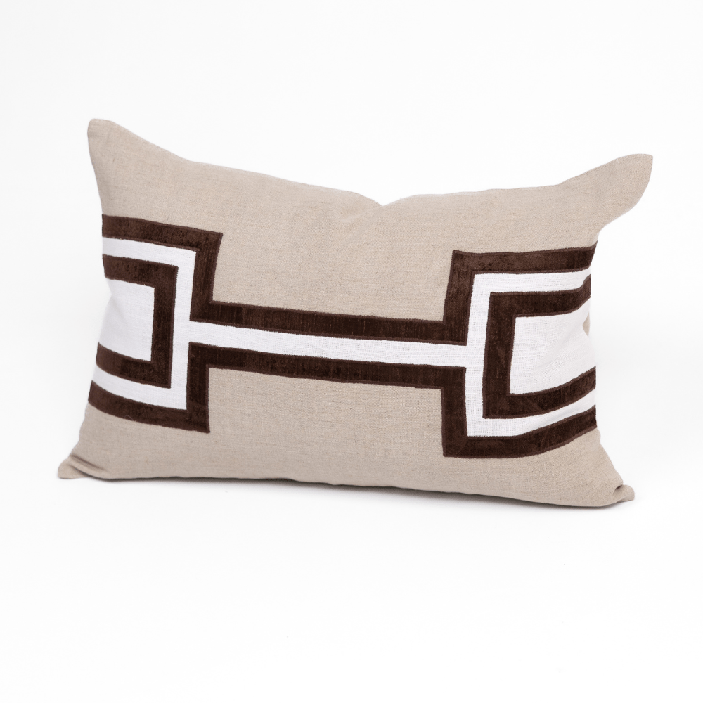 BHD HOME The Palm Chocolate Lumbar Cushion 40 x 60cm