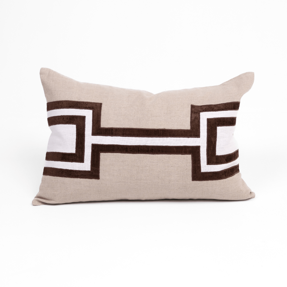 BHD HOME The Palm Chocolate Lumbar Cushion 40 x 60cm