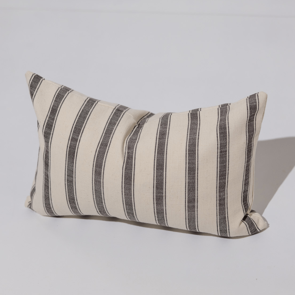 BHD HOME Ticking Stripe Black Lumbar Cushion 35 x 53cm