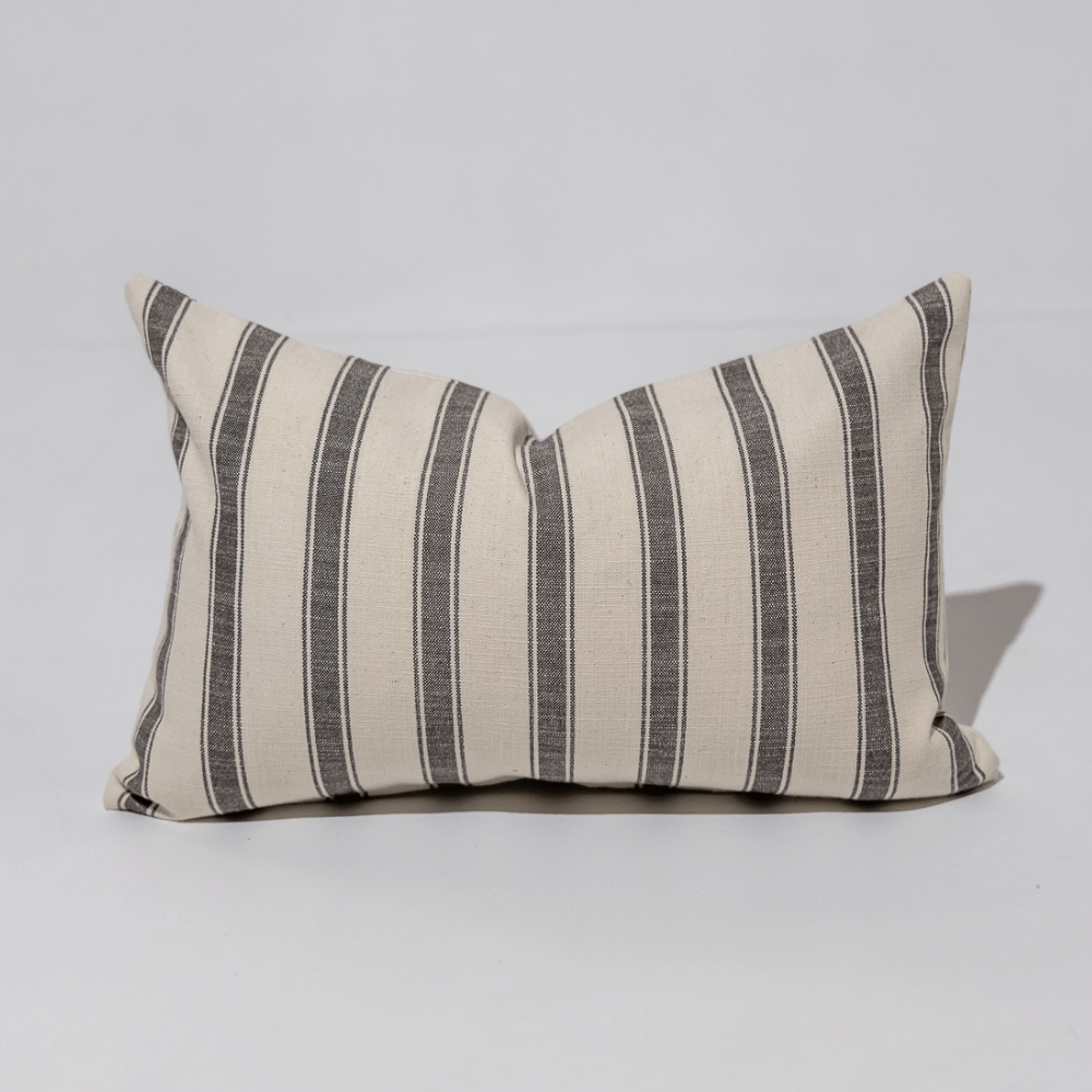 BHD HOME Ticking Stripe Black Lumbar Cushion 35 x 53cm