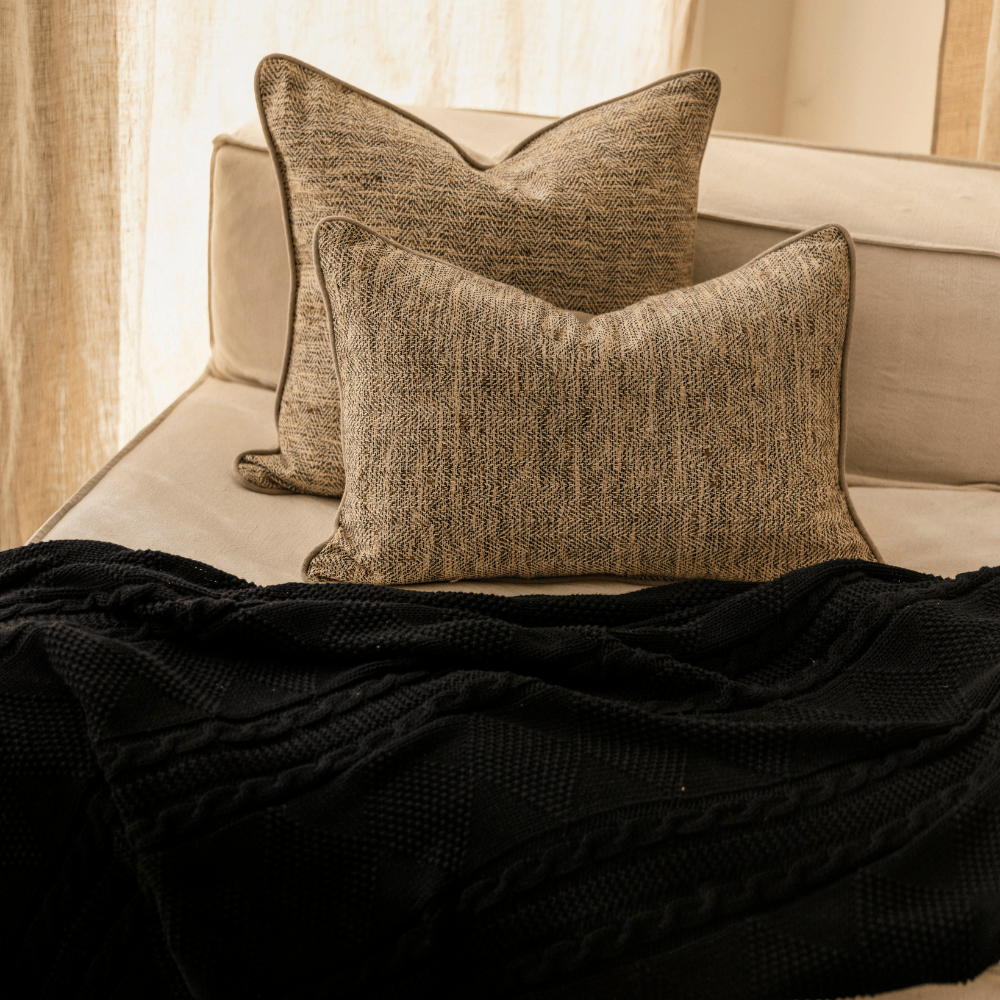 BHD HOME York Herringbone Handwoven Cushion