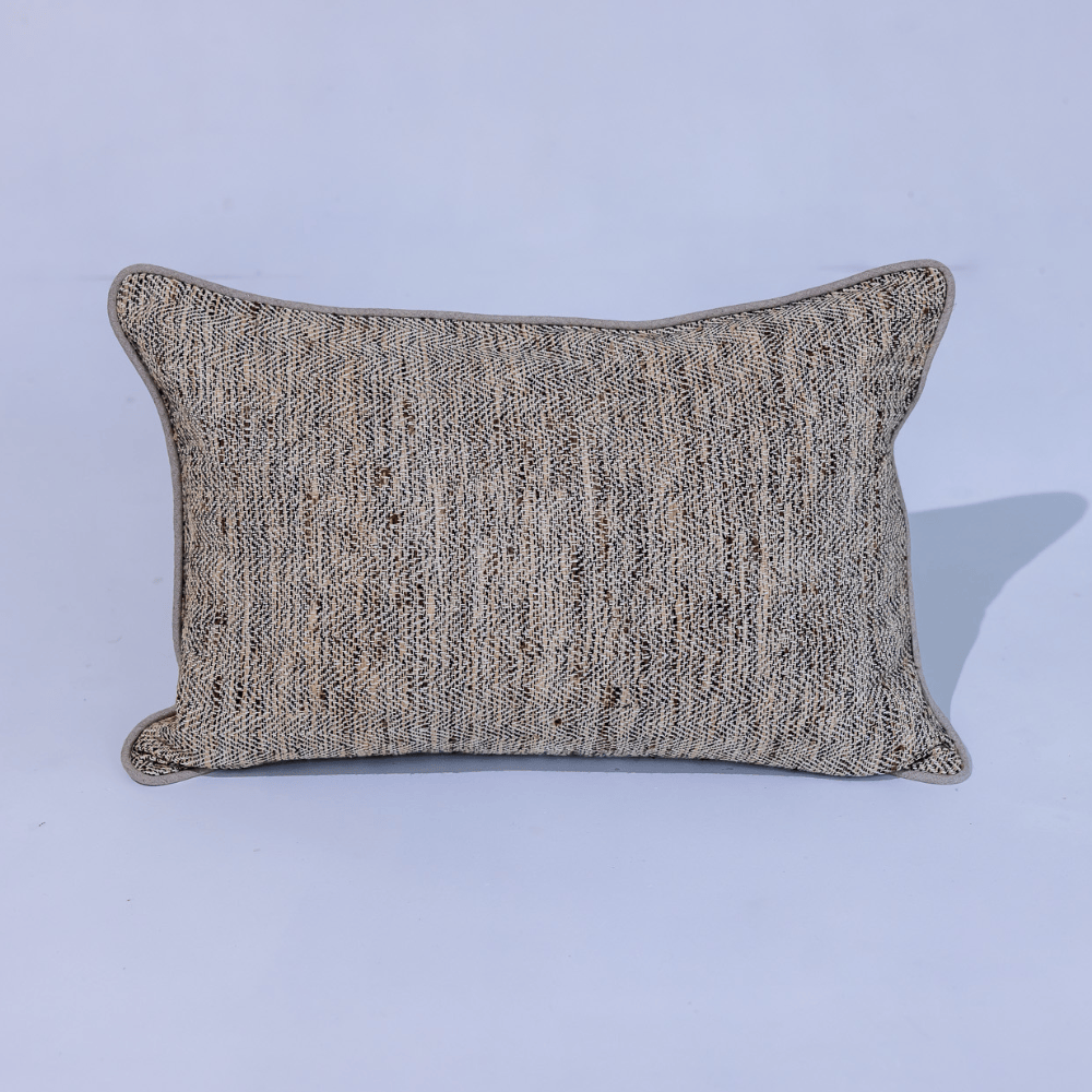 BHD HOME York Herringbone Handwoven Lumbar Silk Cushion