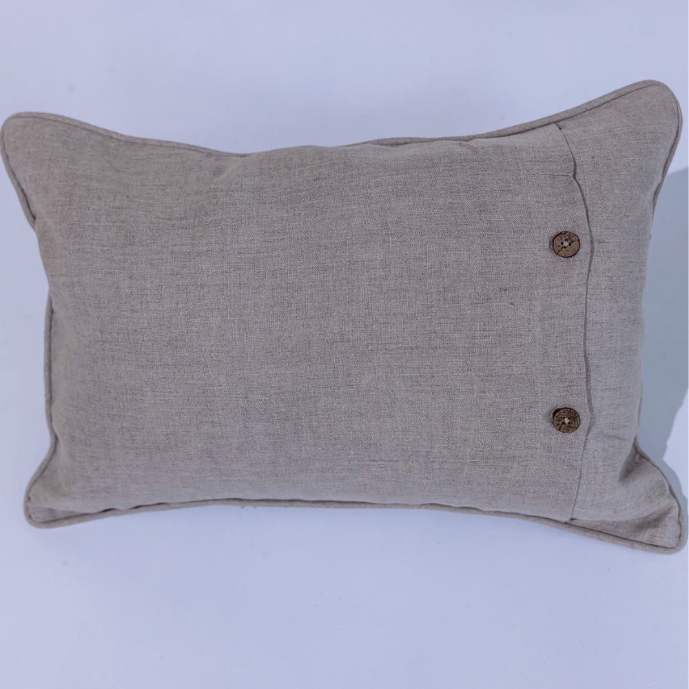 BHD HOME York Herringbone Handwoven Lumbar Silk Cushion