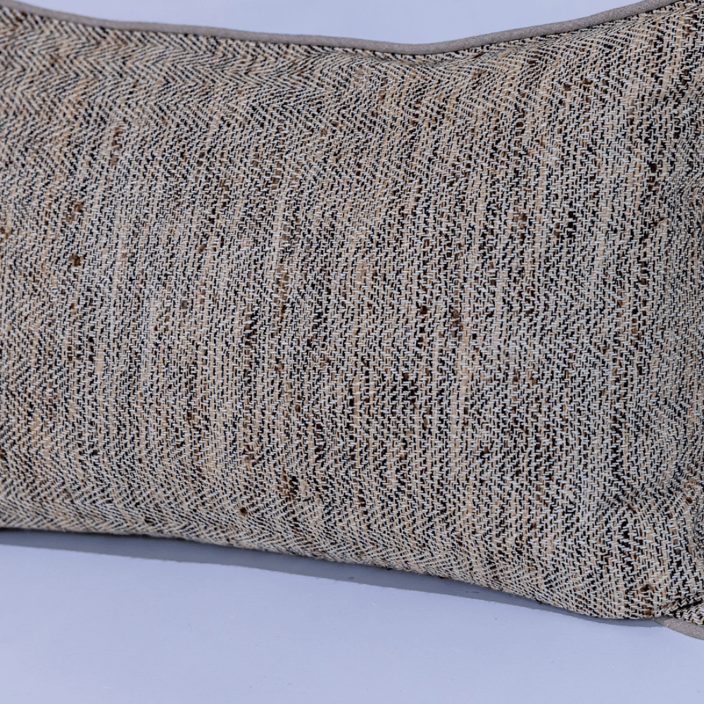 BHD HOME York Herringbone Handwoven Lumbar Silk Cushion