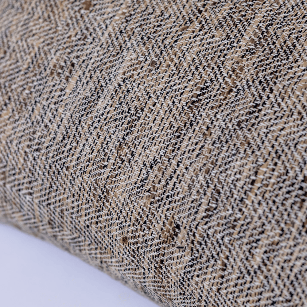 BHD HOME York Herringbone Handwoven Lumbar Silk Cushion