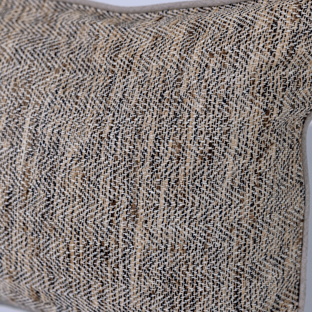 BHD HOME York Herringbone Handwoven Lumbar Silk Cushion