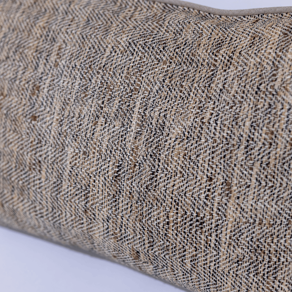BHD HOME York Herringbone Handwoven Lumbar Silk Cushion