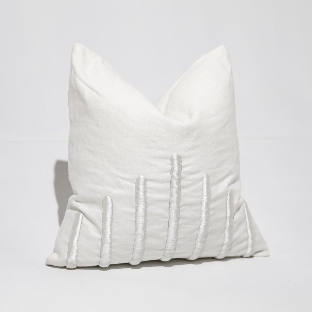 BHD HOME Yuki Bars Centre White Lounge Cushion 55 x 55cm