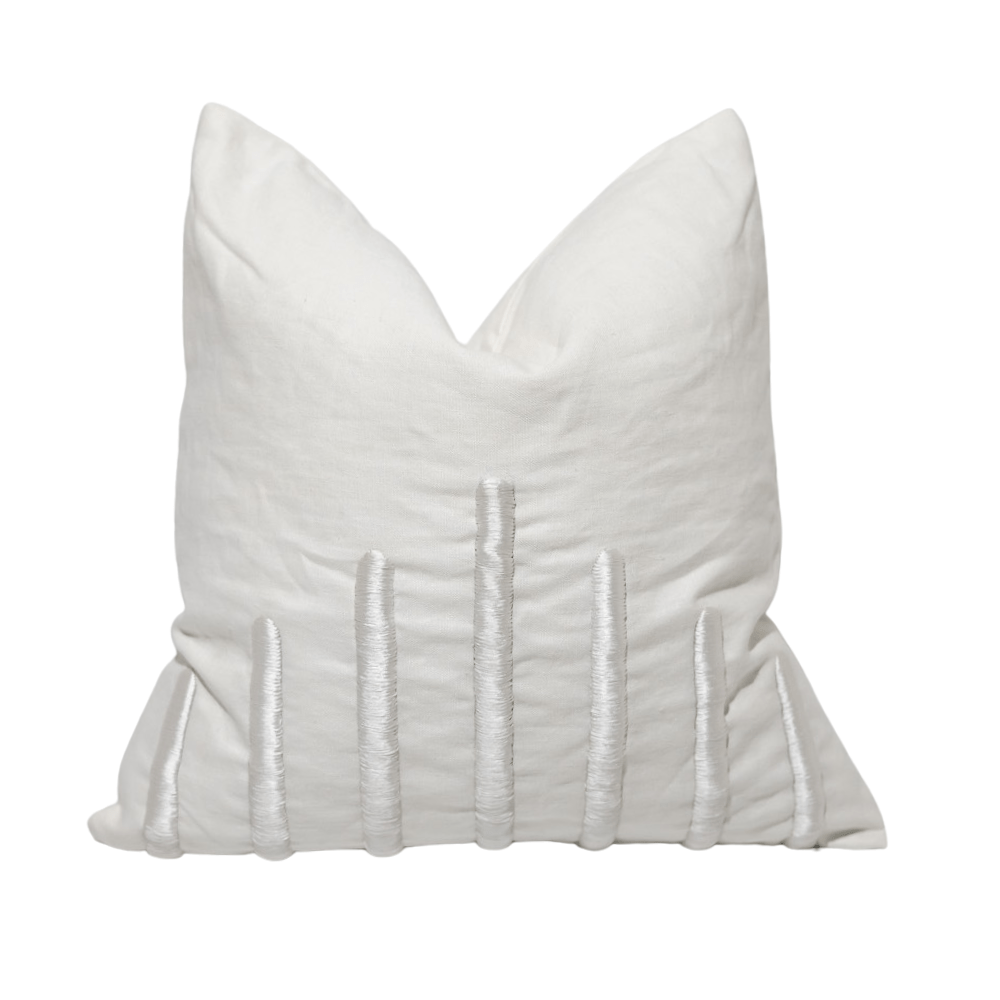 BHD HOME Yuki Bars Centre White Lounge Cushion 55 x 55cm