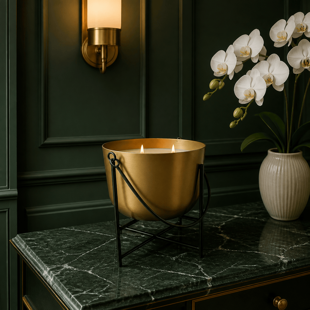 Tantra Accessories Gold Candle Pot with Wax