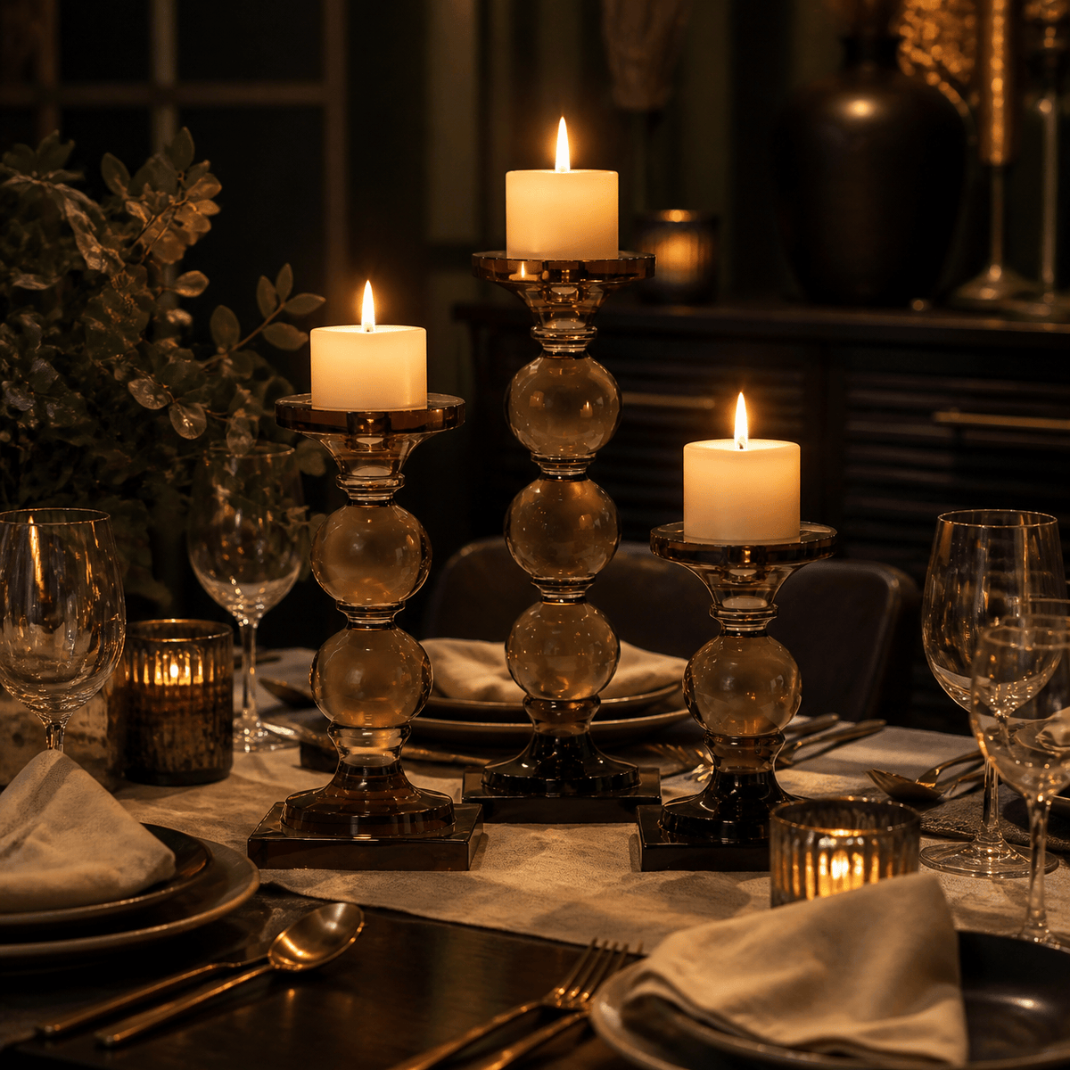 Tantra Accessories Orb Candle Stand Smoke