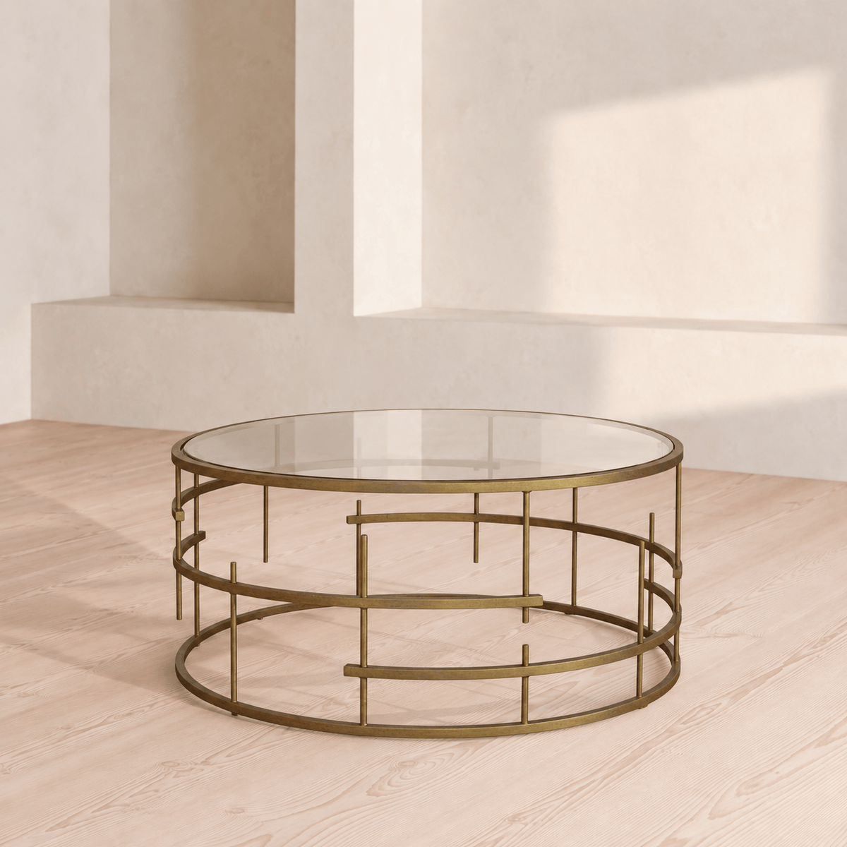 Tantra Furniture Munich Brass & Glass Round Coffee Table
