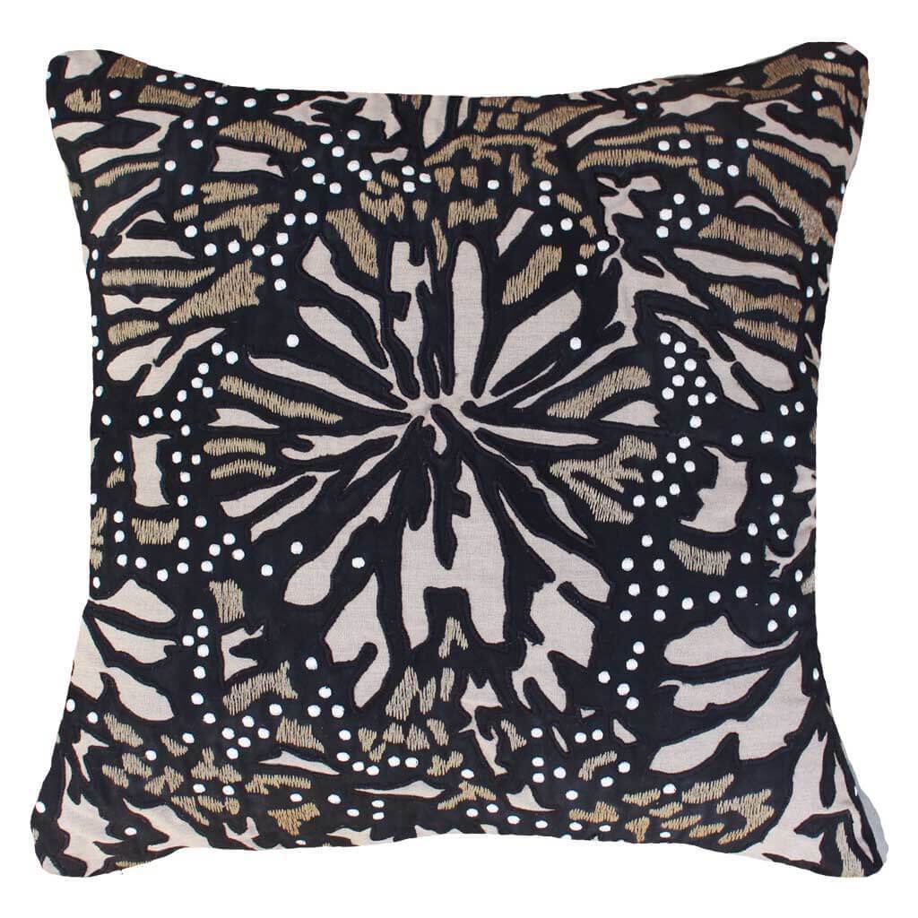 Bandhini - Design House Black / 22 x 22 Inches Outdoor Butterfly Lounge Cushion 55 x 55 cm