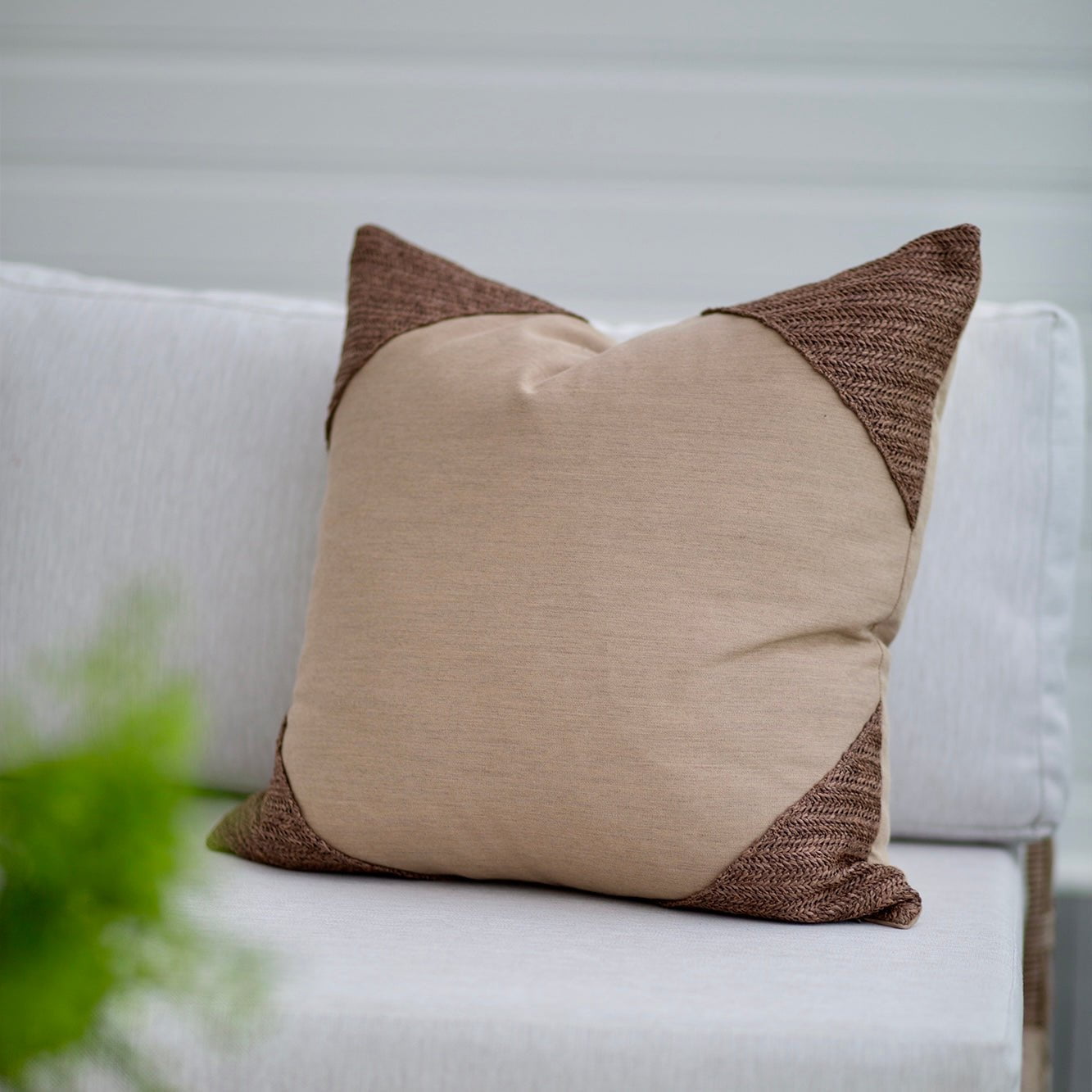 Bandhini Design House Lounge Cushion Coffee Outdoor Raffia Corners Lounge Cushion 55cm x 55cm