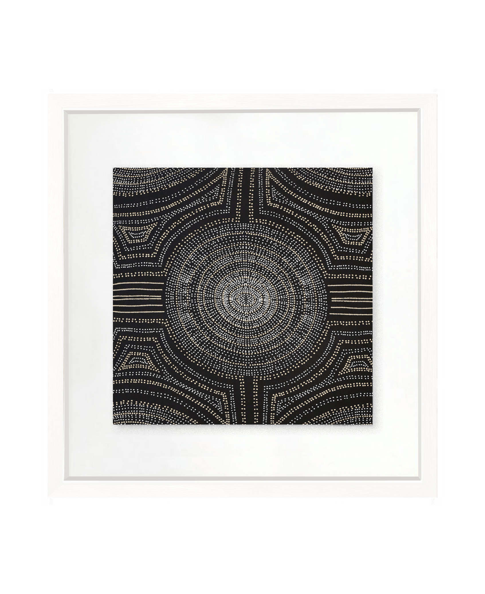 Bandhini Homewear Design Artwork White Frame / 50 x 50 cm Dreamtime Aboriginal Dot Black Artwork 50 x 50 cm