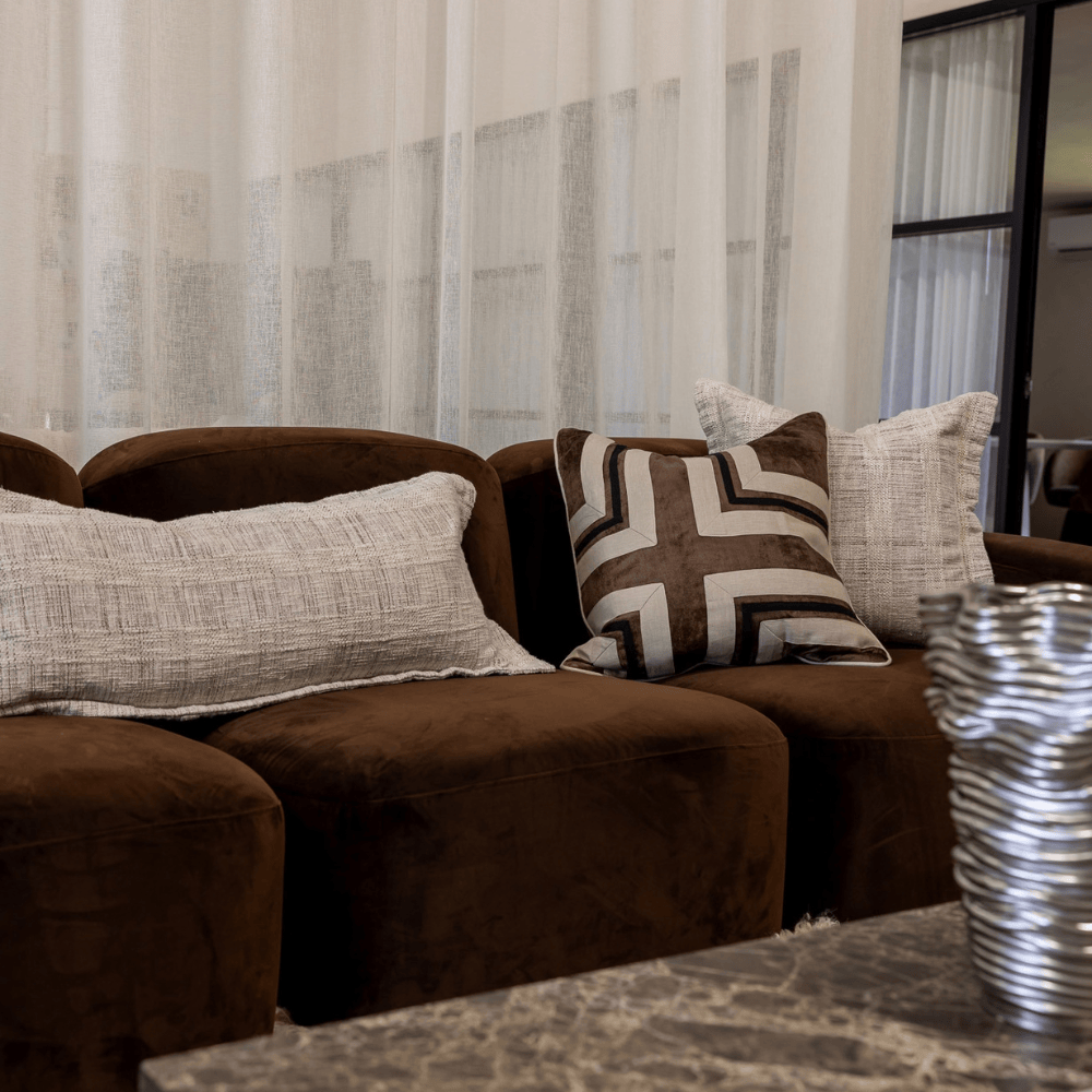 Weave Thames Flange Natural Long Lumbar Cushion 40 x 90cm