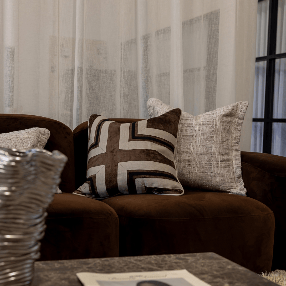 Weave Thames Flange Natural Long Lumbar Cushion 40 x 90cm