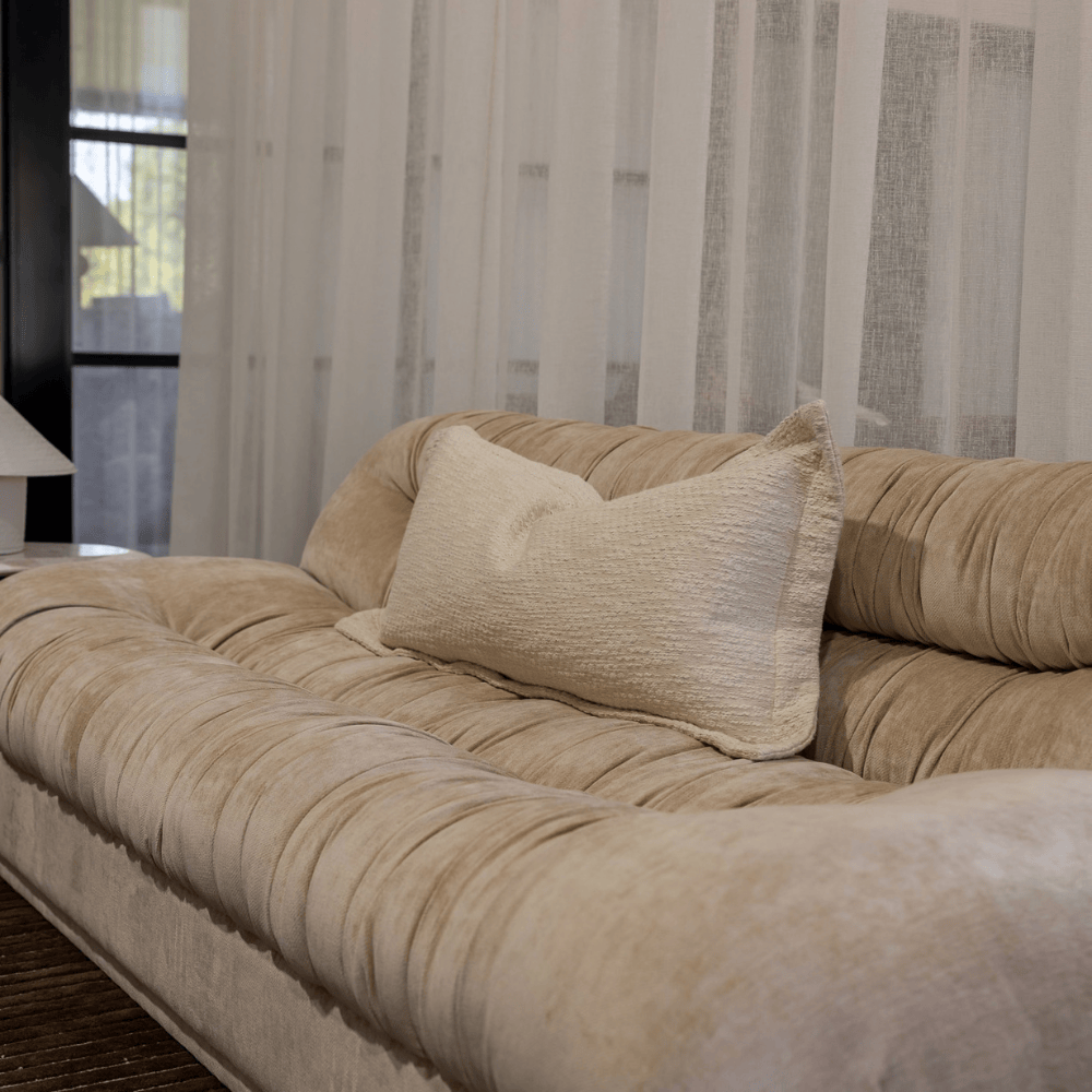 Weave Cotswold Flange Natural Long Lumbar Cushion 40 x 90cm