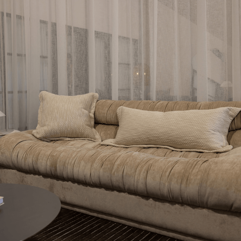 Weave Cotswold Flange Natural Long Lumbar Cushion 40 x 90cm