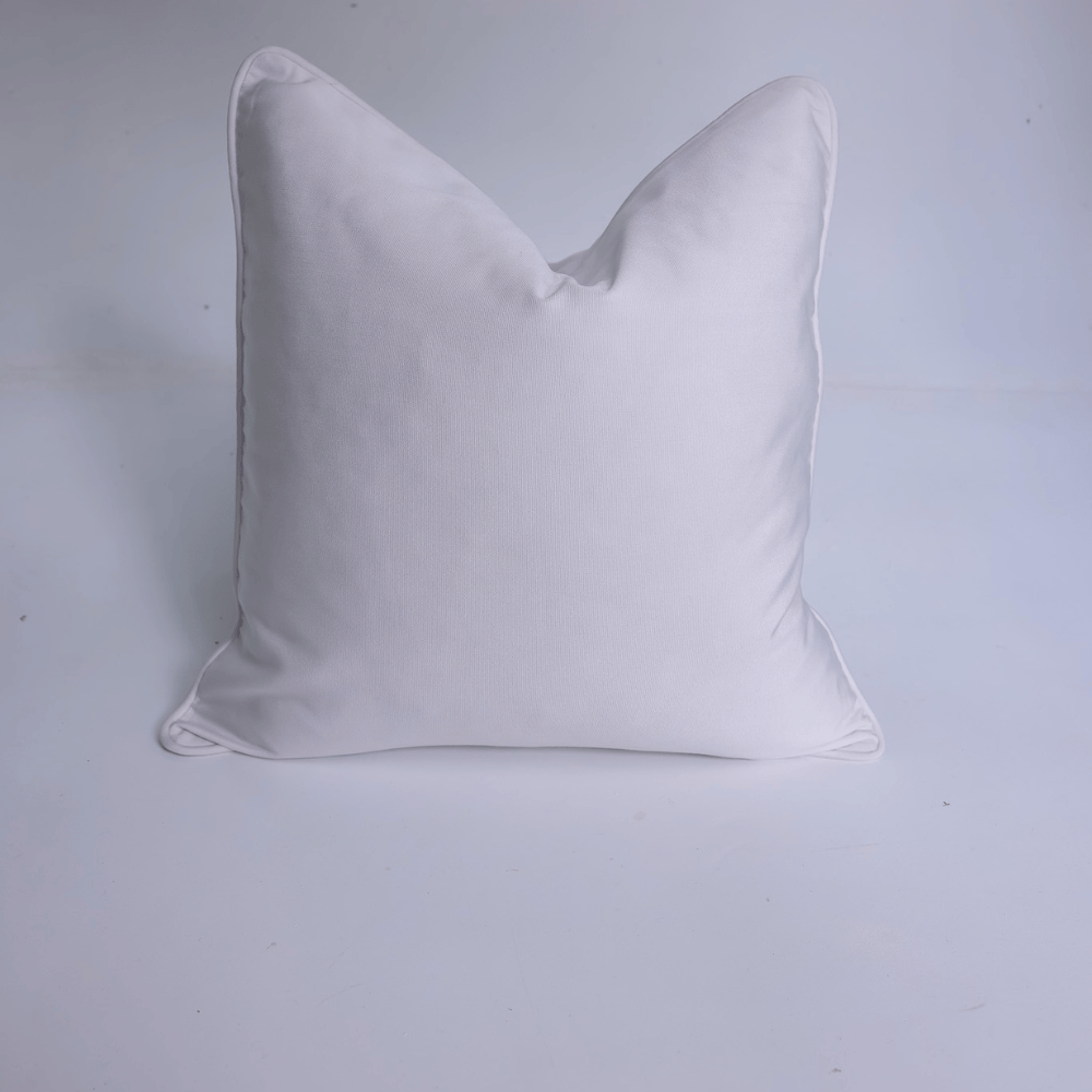 Outdoor Piped White Lounge Cushion – UV Resistant