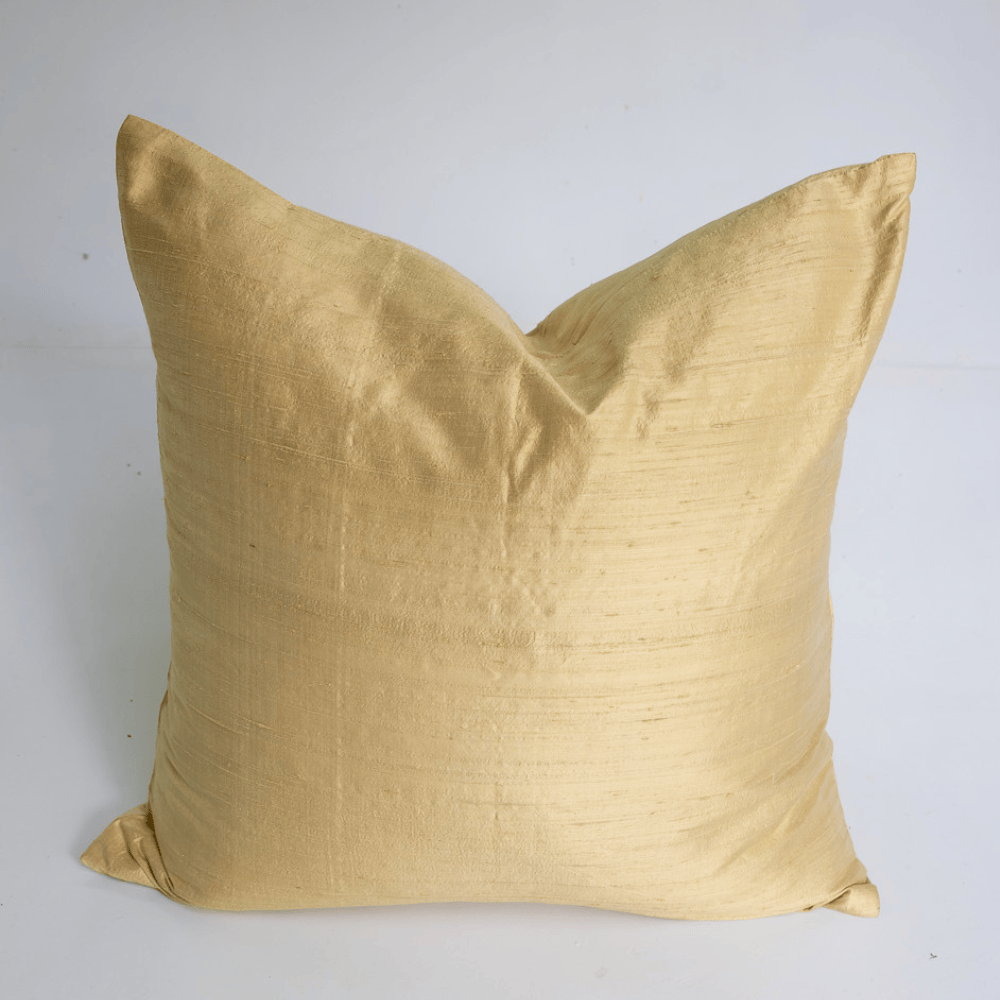 Dupion Champagne Gold Silk Lounge Cushion 55 x 55cm