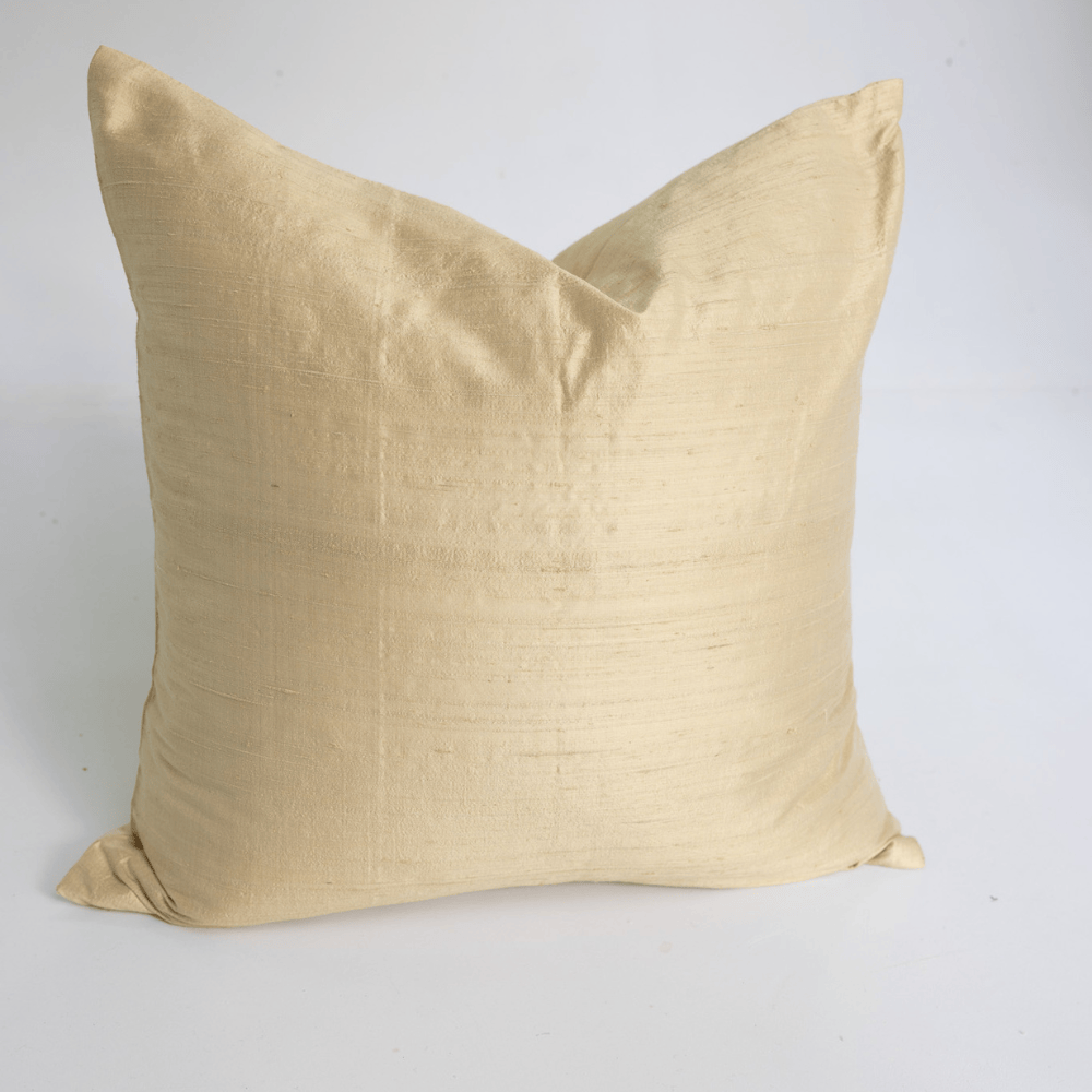 Dupion Champagne Gold Silk Lounge Cushion 55 x 55cm