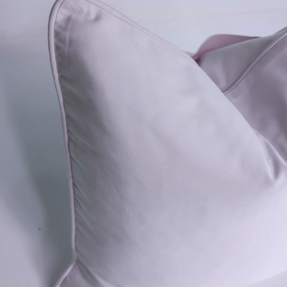Outdoor Piped White Lounge Cushion – UV Resistant