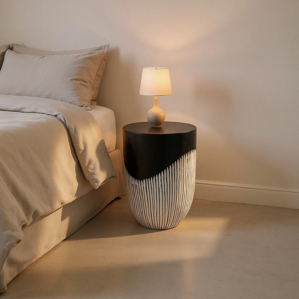 Tantra Furniture Sabre Curved Black & White Side Table