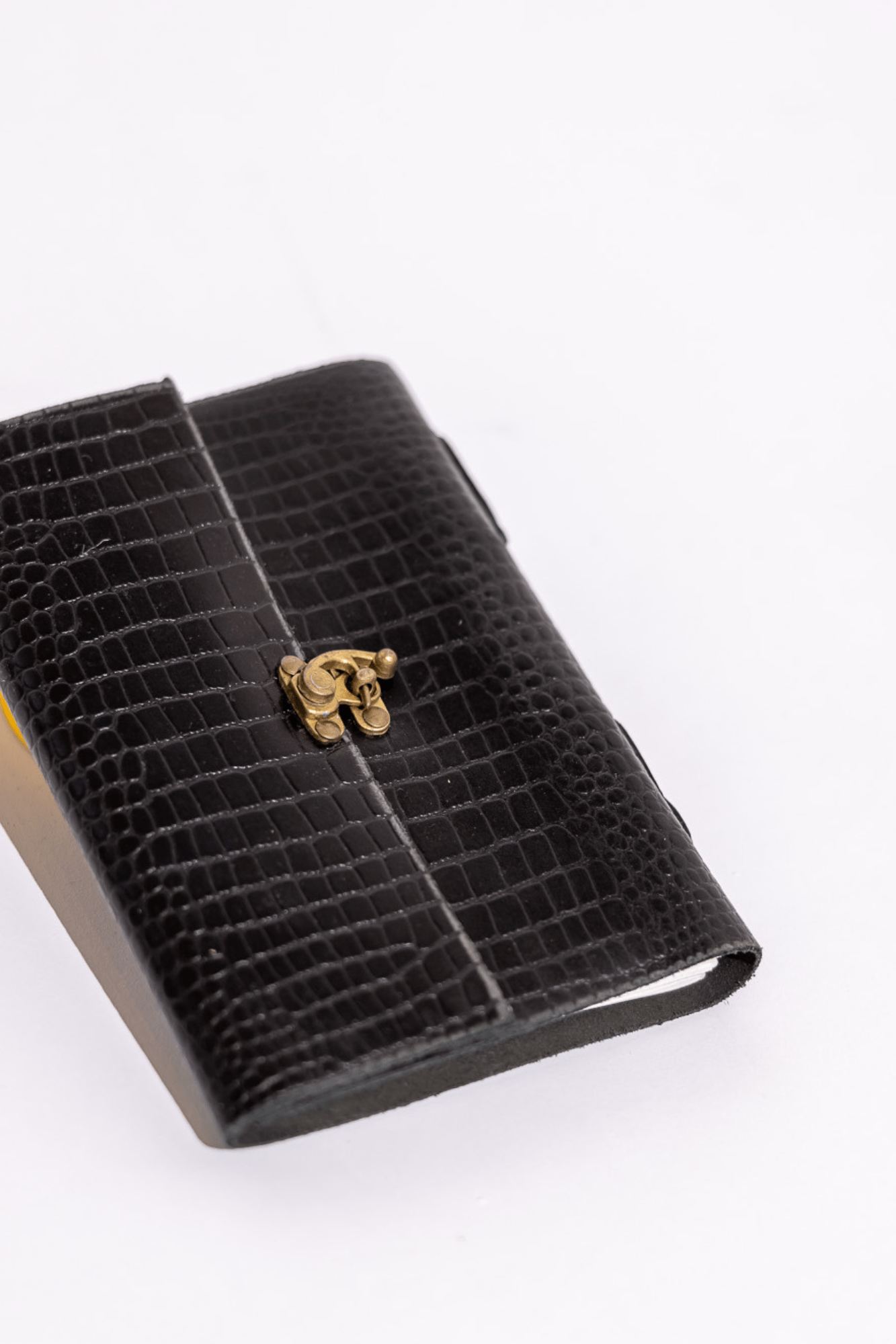 Aurelius Leather Leather Bag Aurelius Leather Black Leather Croc Print Journal