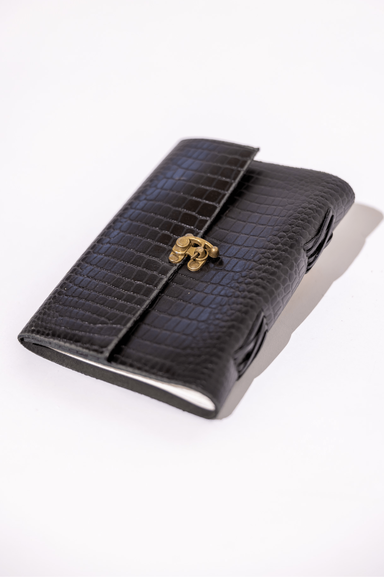 Aurelius Leather Leather Bag Aurelius Leather Black Leather Croc Print Journal