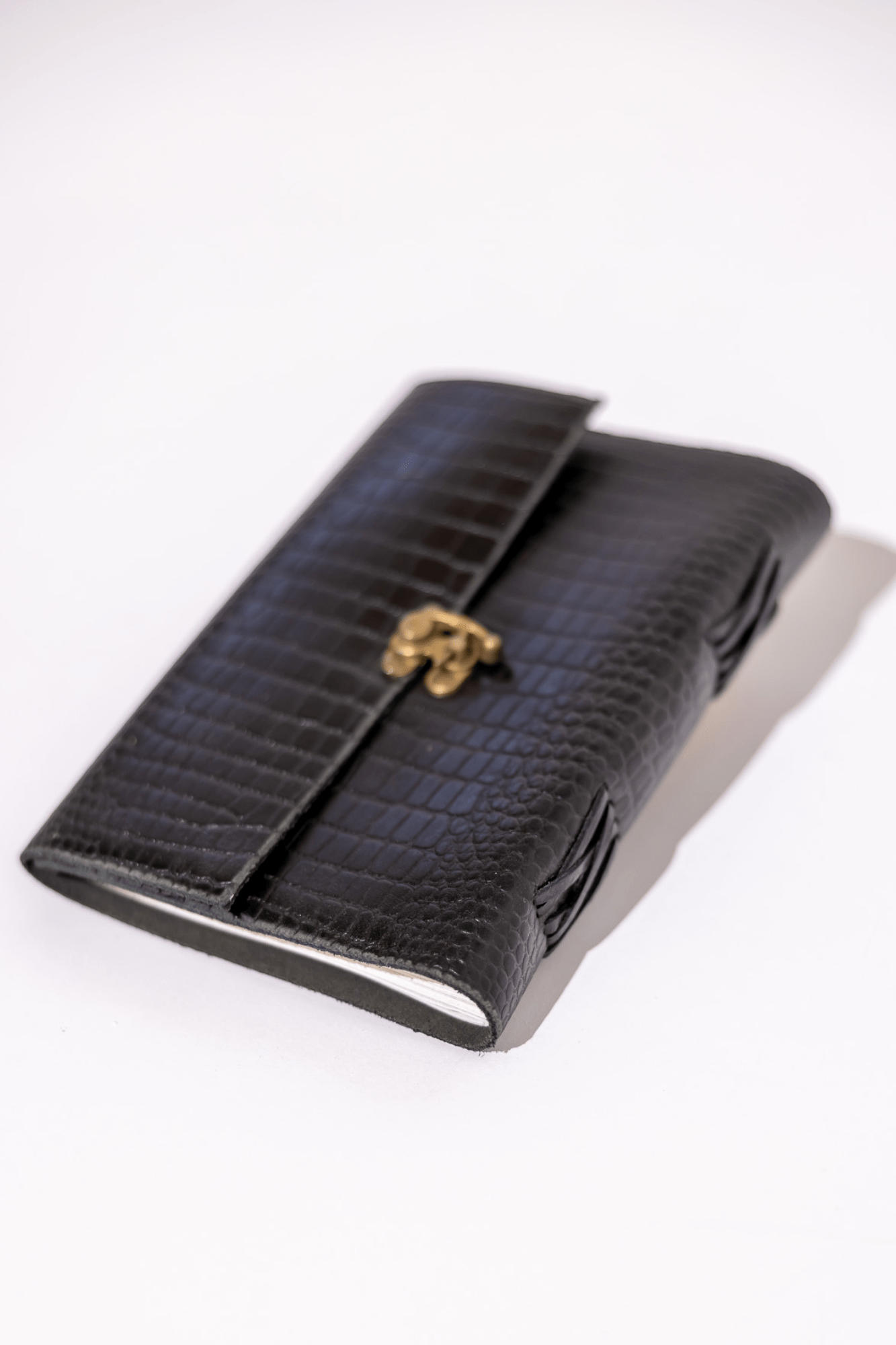 Aurelius Leather Leather Bag Aurelius Leather Black Leather Croc Print Journal