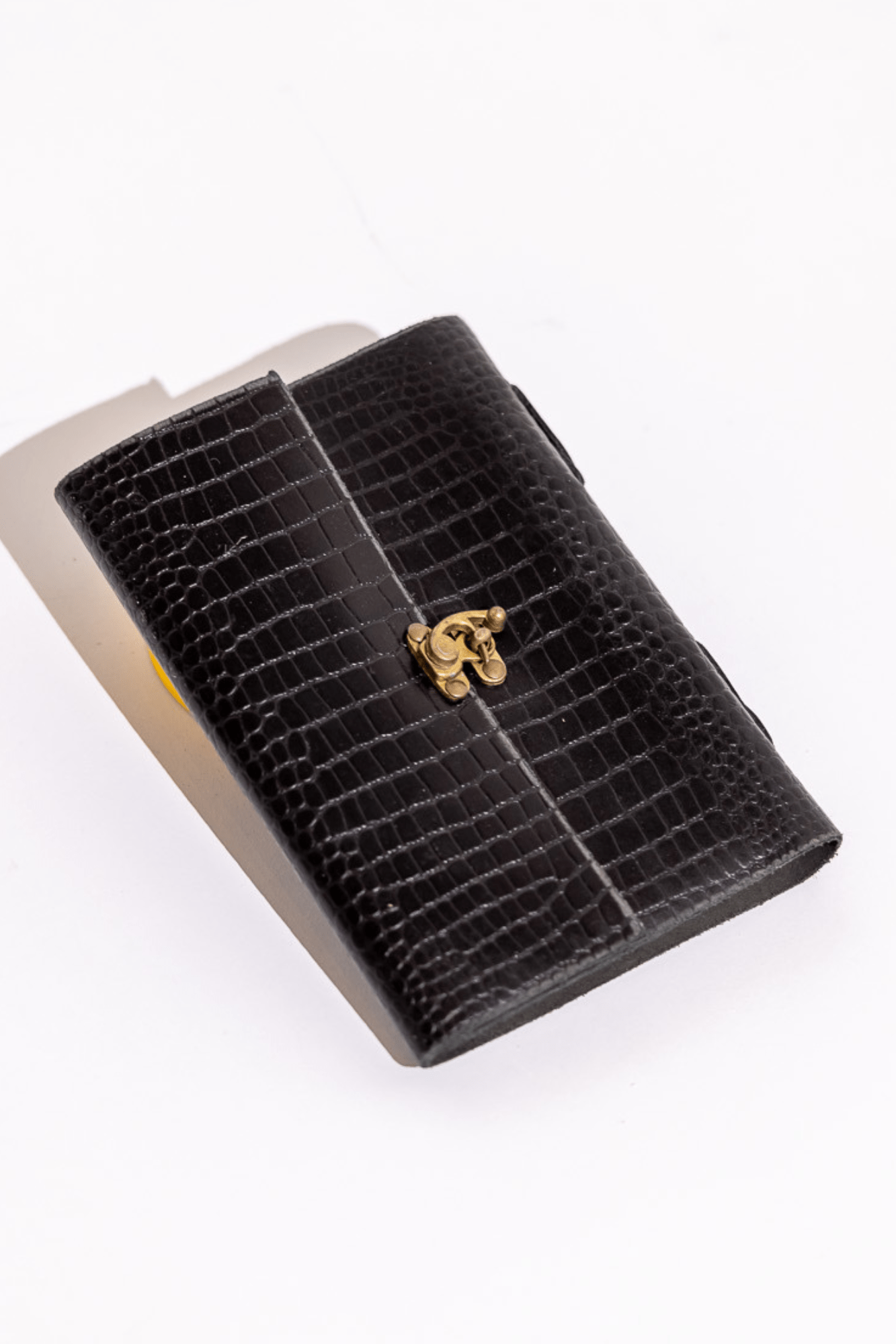 Aurelius Leather Leather Bag Aurelius Leather Black Leather Croc Print Journal