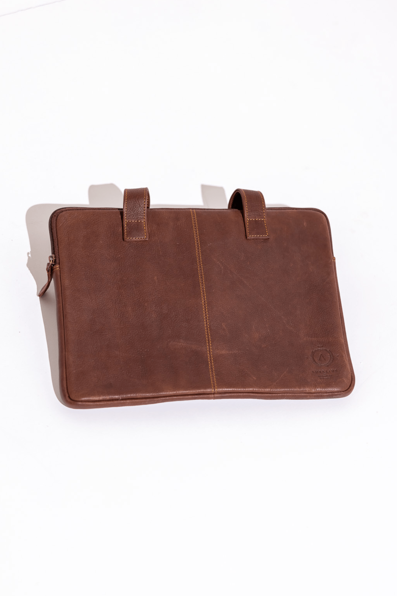 Aurelius Leather Leather Bag Aurelius Leather Dark Tan Leather Laptop Sleeve