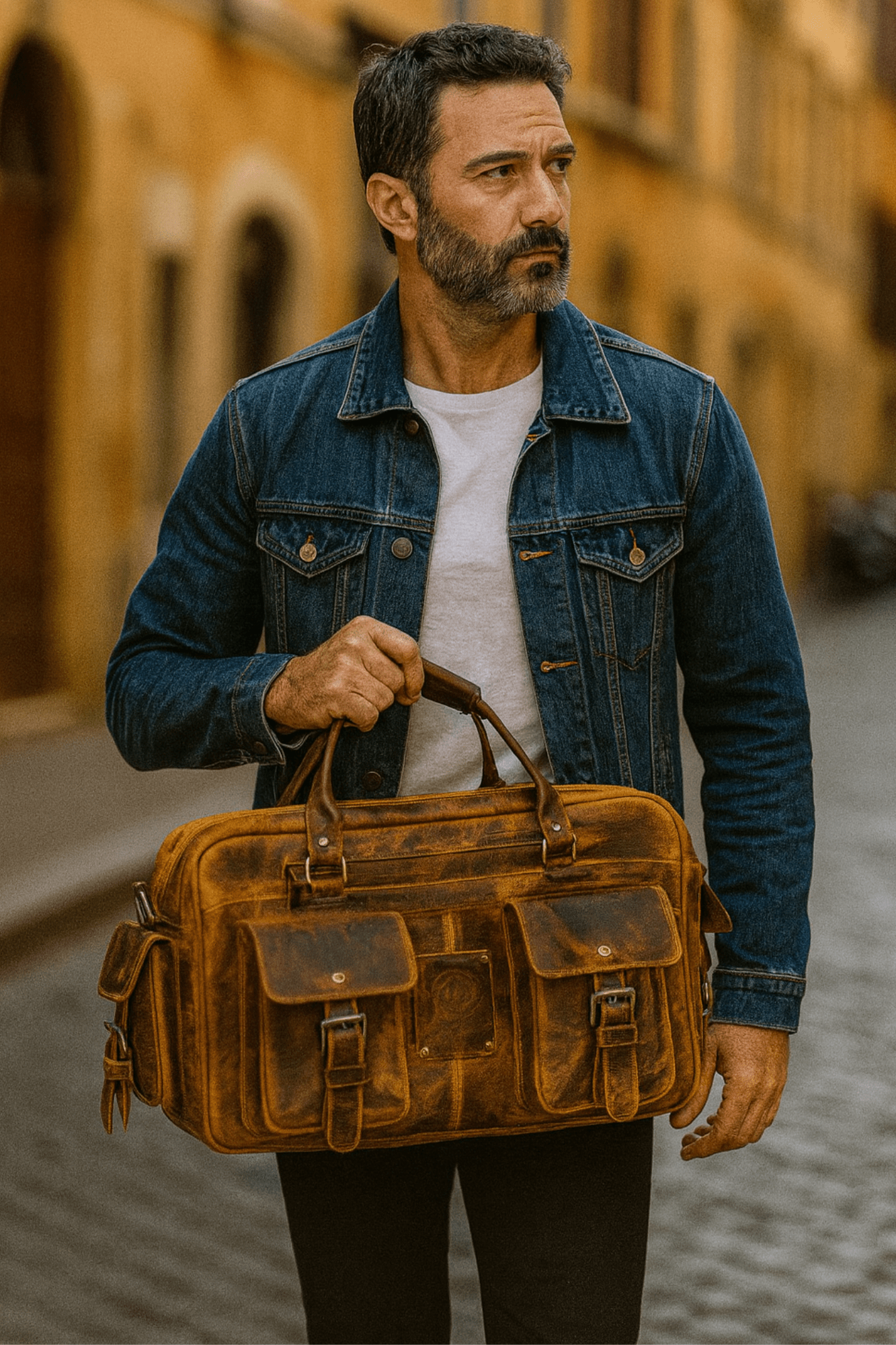 Aurelius Leather Leather Bag Aurelius Leather Wright Pilot Leather Laptop Bag