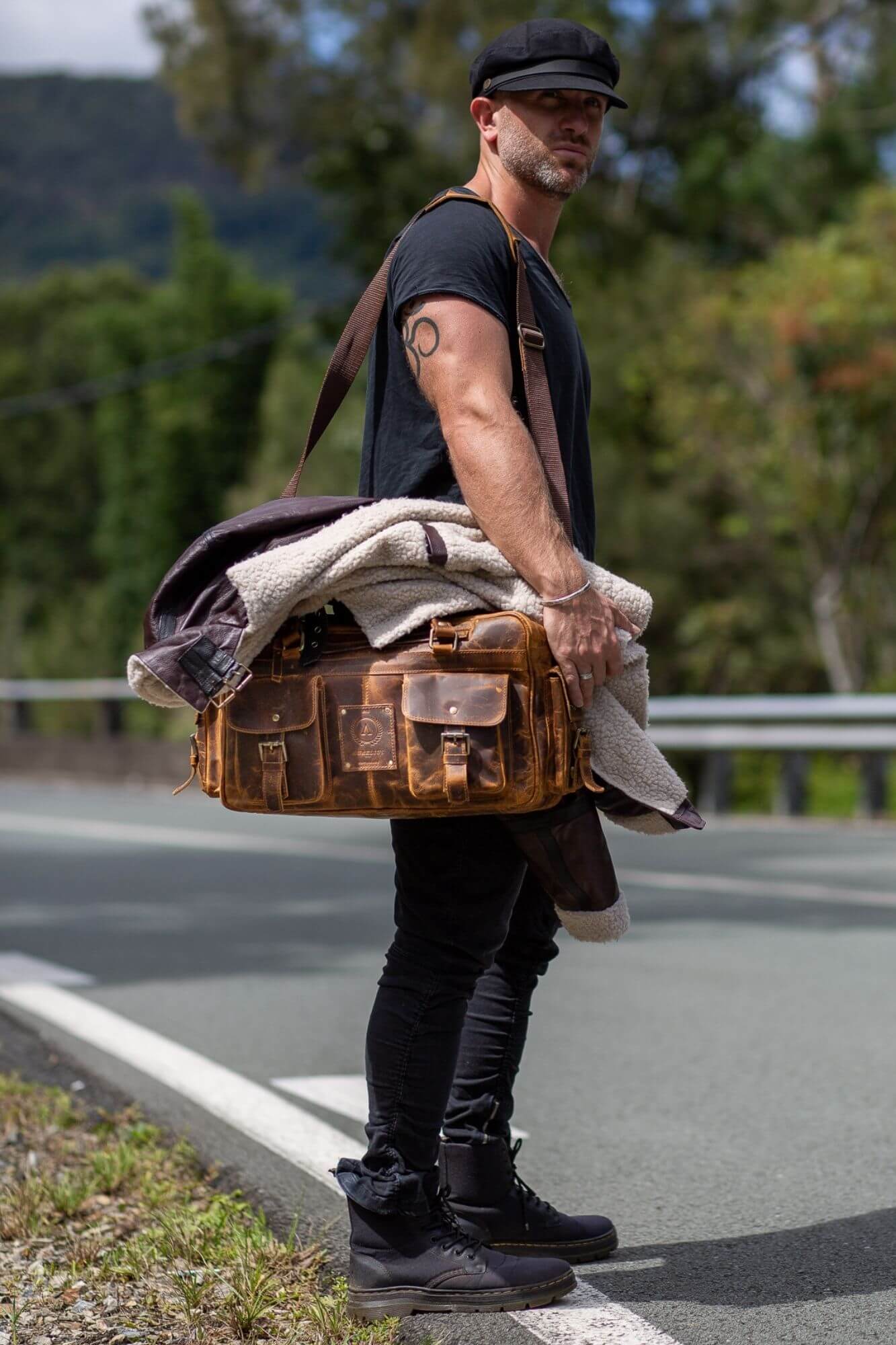 Aurelius Leather Leather Bag Aurelius Leather Wright Pilot Leather Laptop Bag