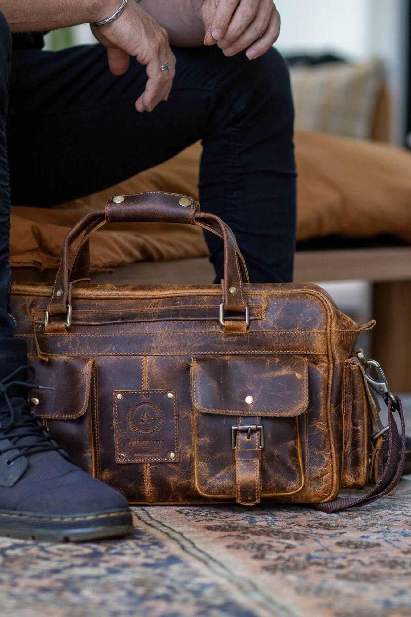 Aurelius Leather Leather Bag Aurelius Leather Wright Pilot Leather Laptop Bag