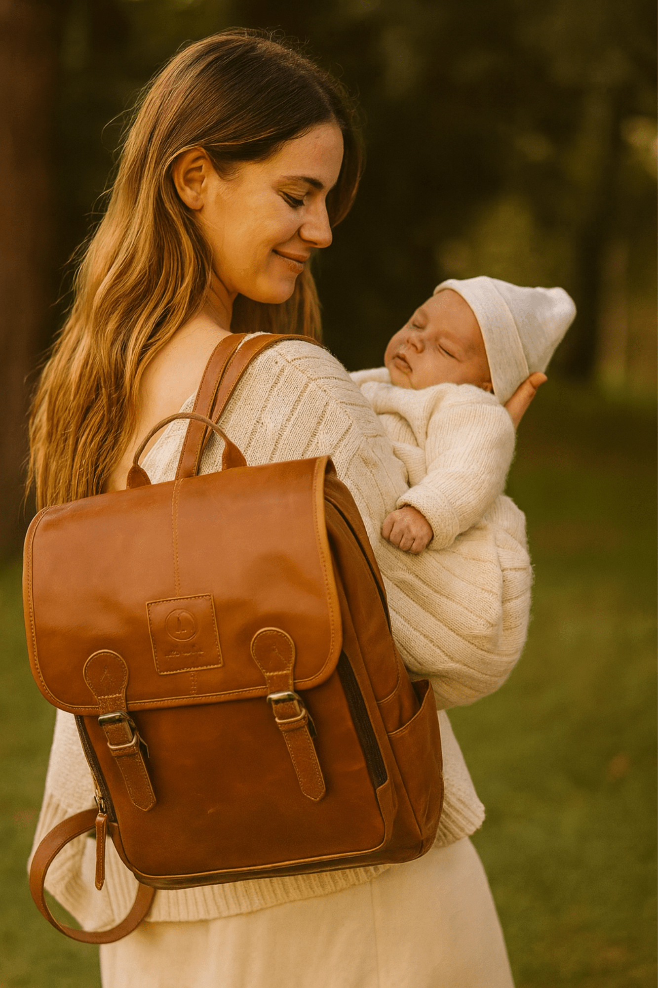 Aurelius Leather Leather Bag Baby Backpack Oscar Leather Baby Backpack