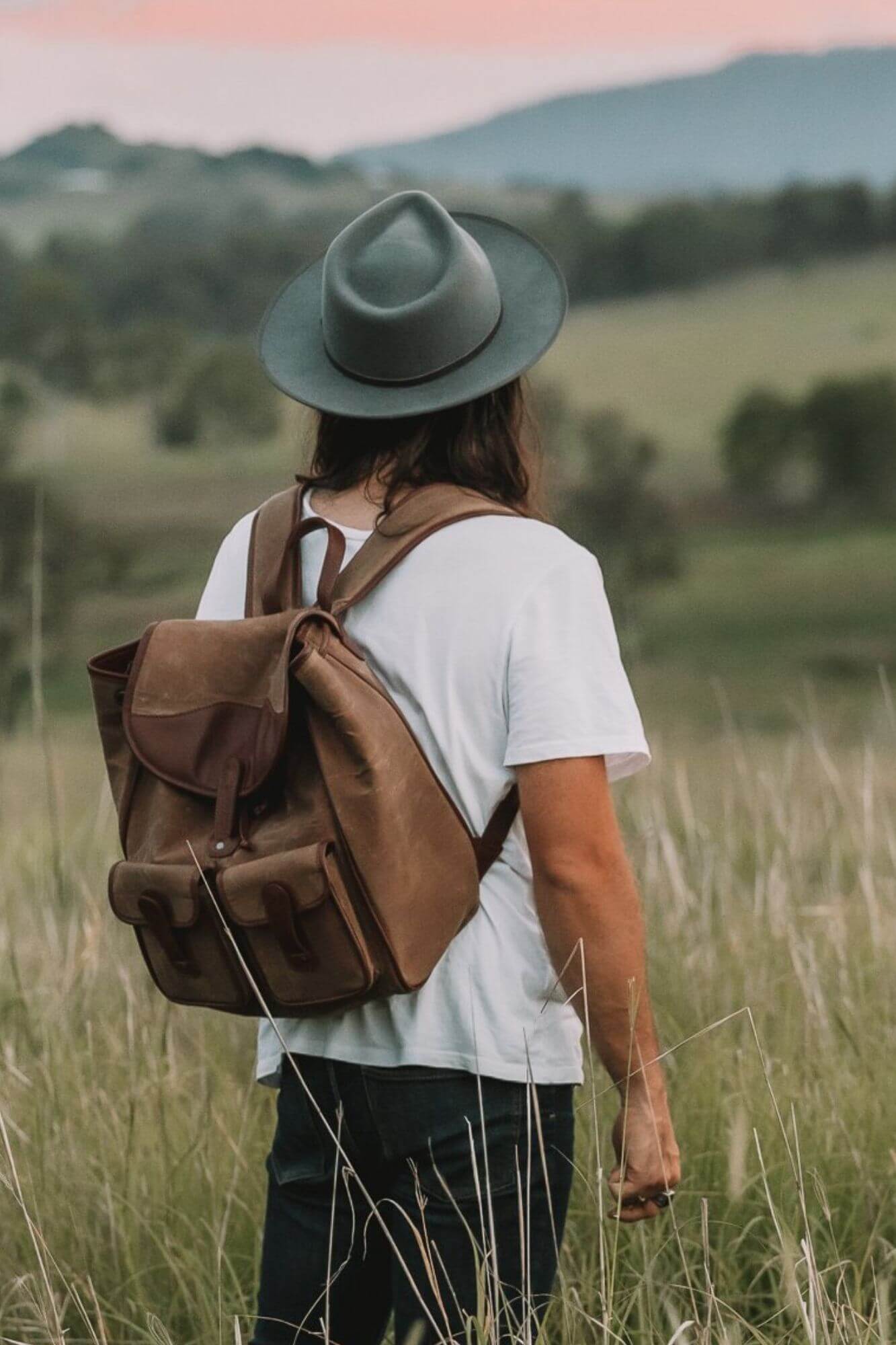 Aurelius Leather Leather Bag Backpack Byron Canvas and Leather Backpack