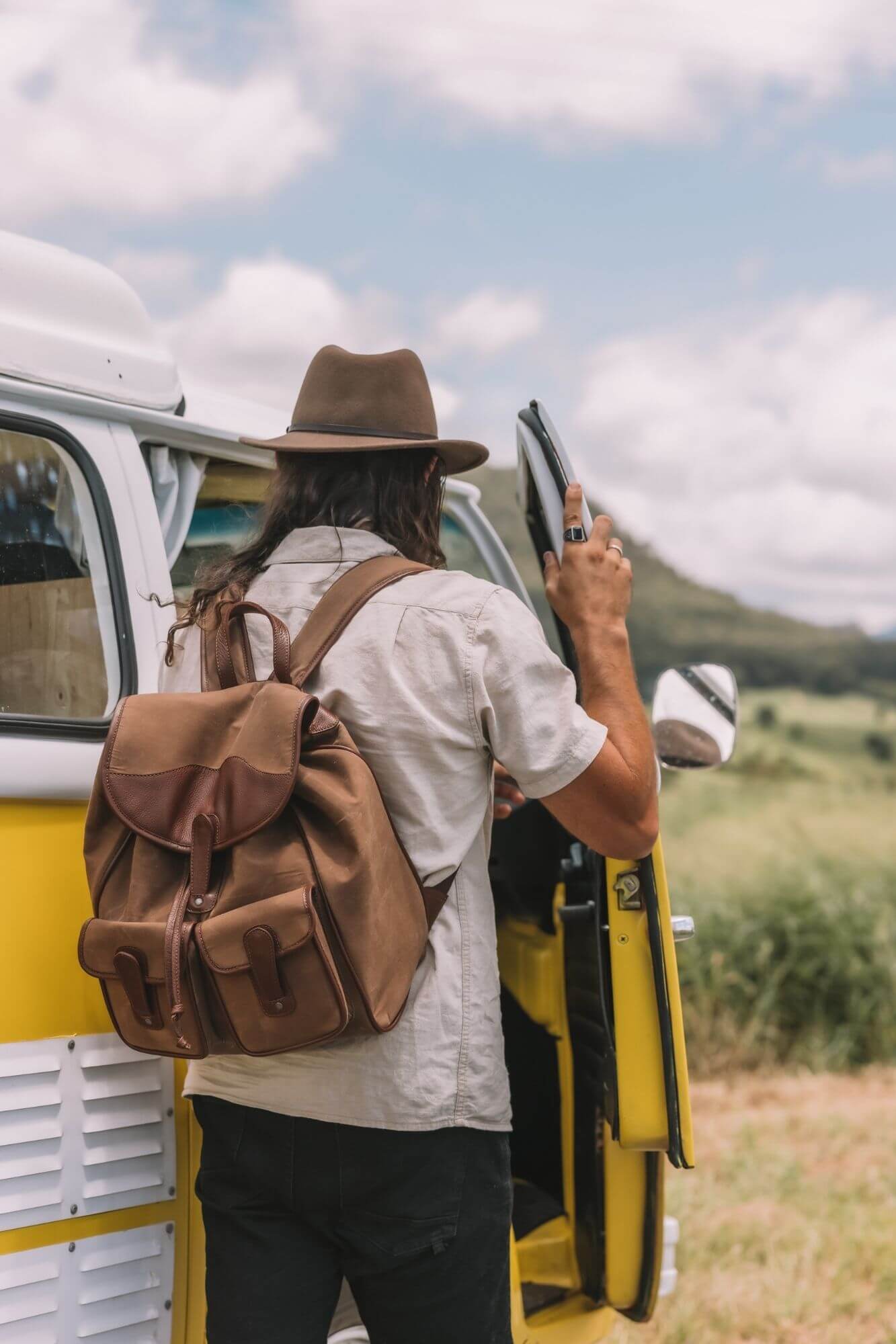 Aurelius Leather Leather Bag Backpack Byron Canvas and Leather Backpack