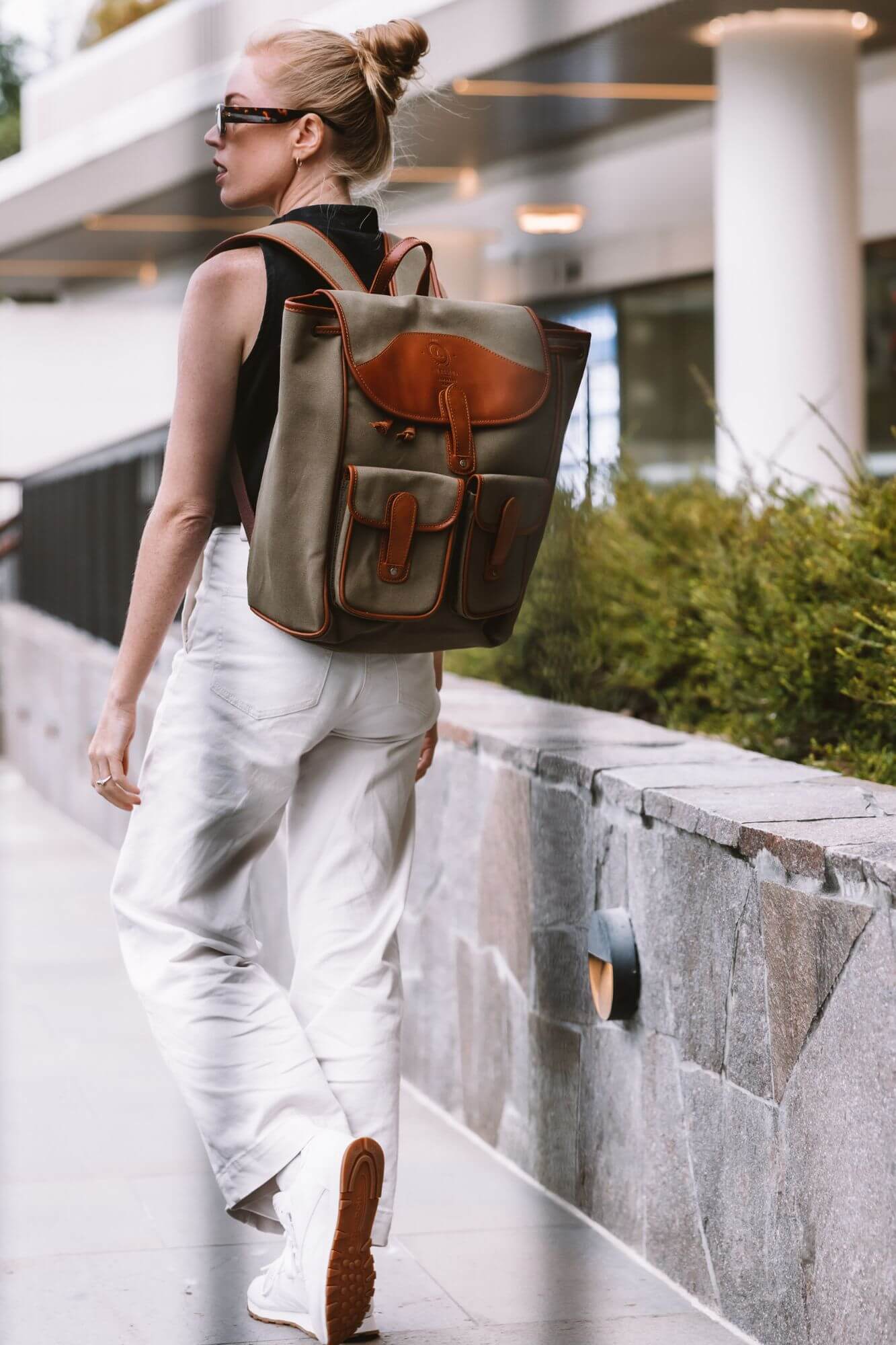 Byron Canvas and Leather Backpack - Main Image