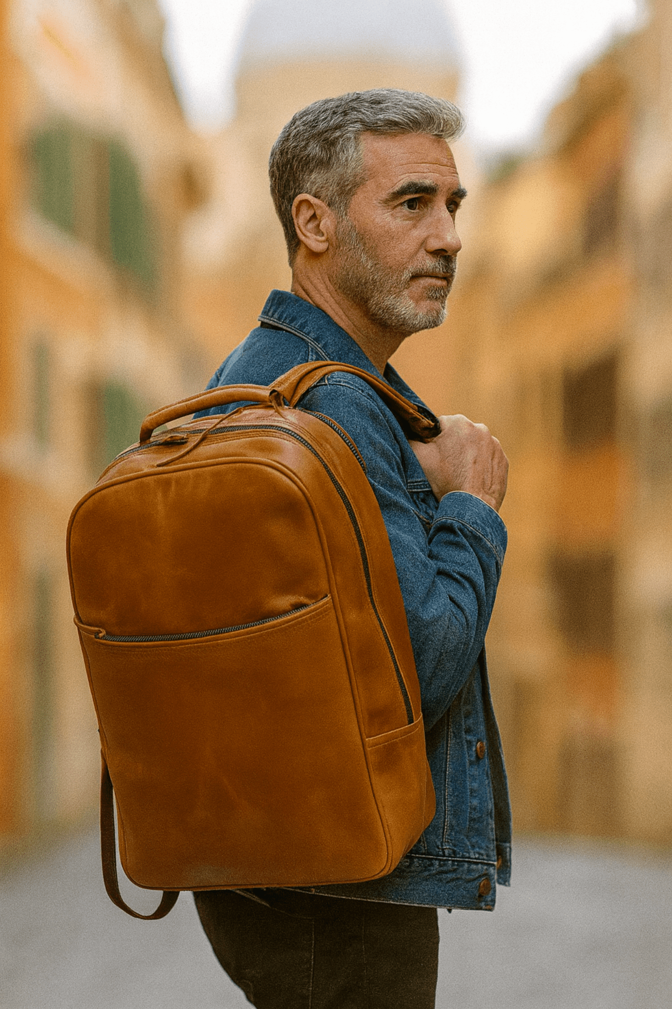 Aurelius Leather Leather Bag Leather Backpack Hunter Leather Tan Backpack