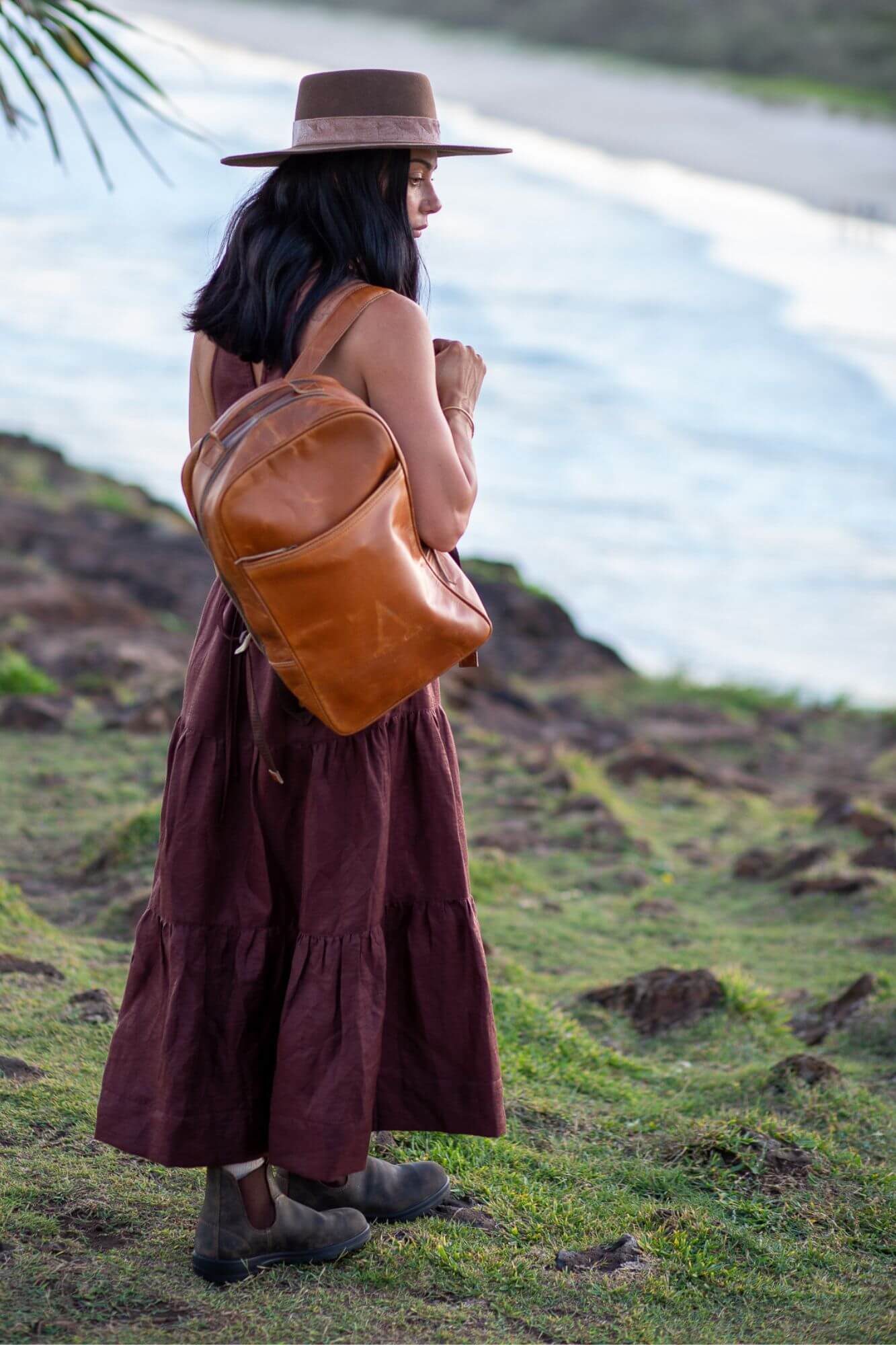 Aurelius Leather Leather Bag Leather Backpack Hunter Leather Tan Backpack