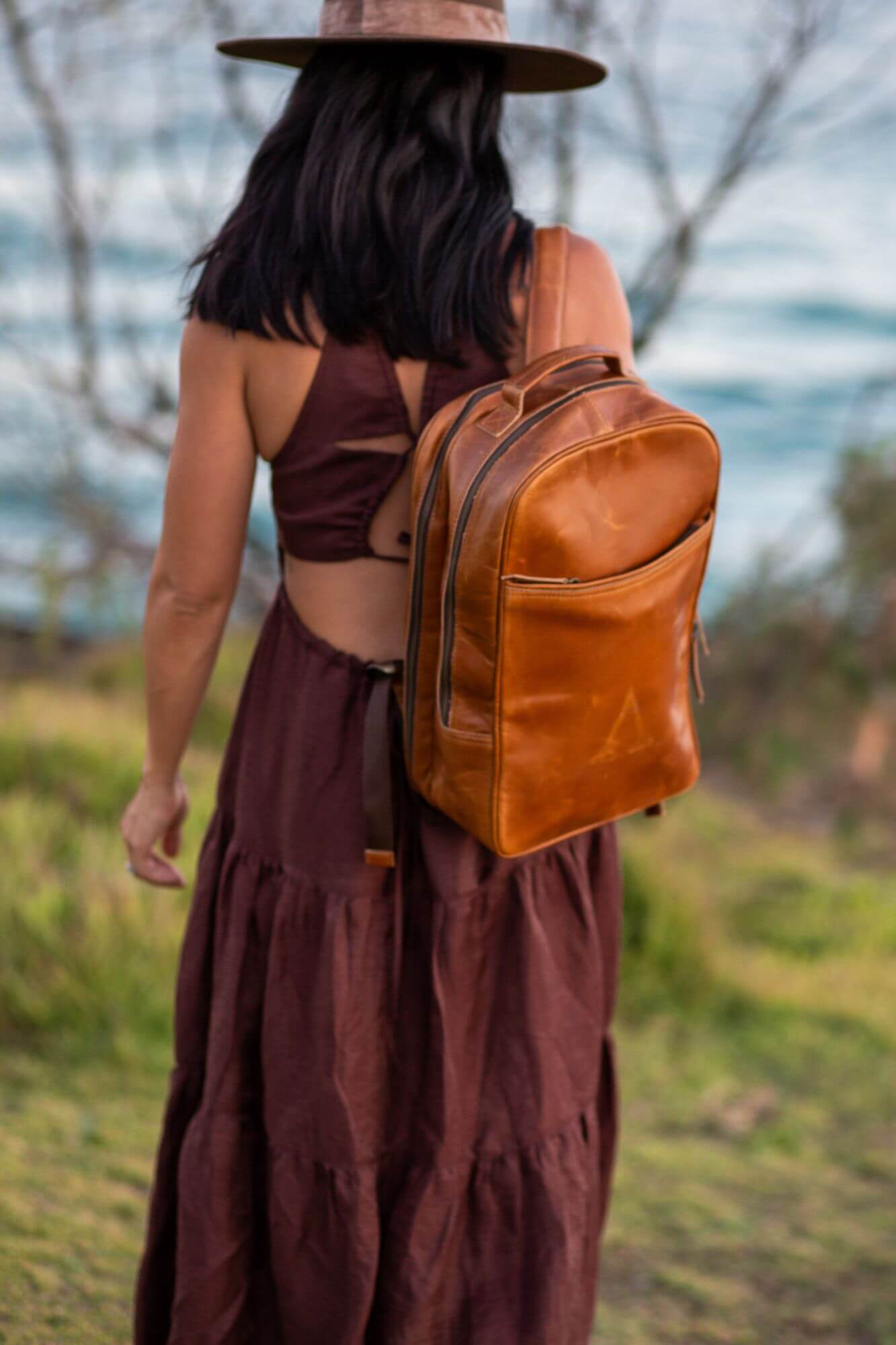 Aurelius Leather Leather Bag Leather Backpack Hunter Leather Tan Backpack