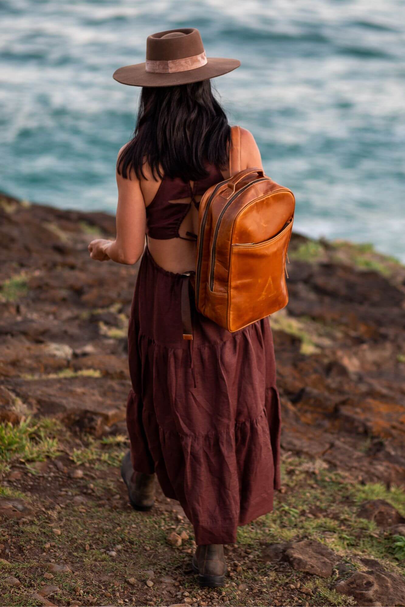 Aurelius Leather Leather Bag Leather Backpack Hunter Leather Tan Backpack