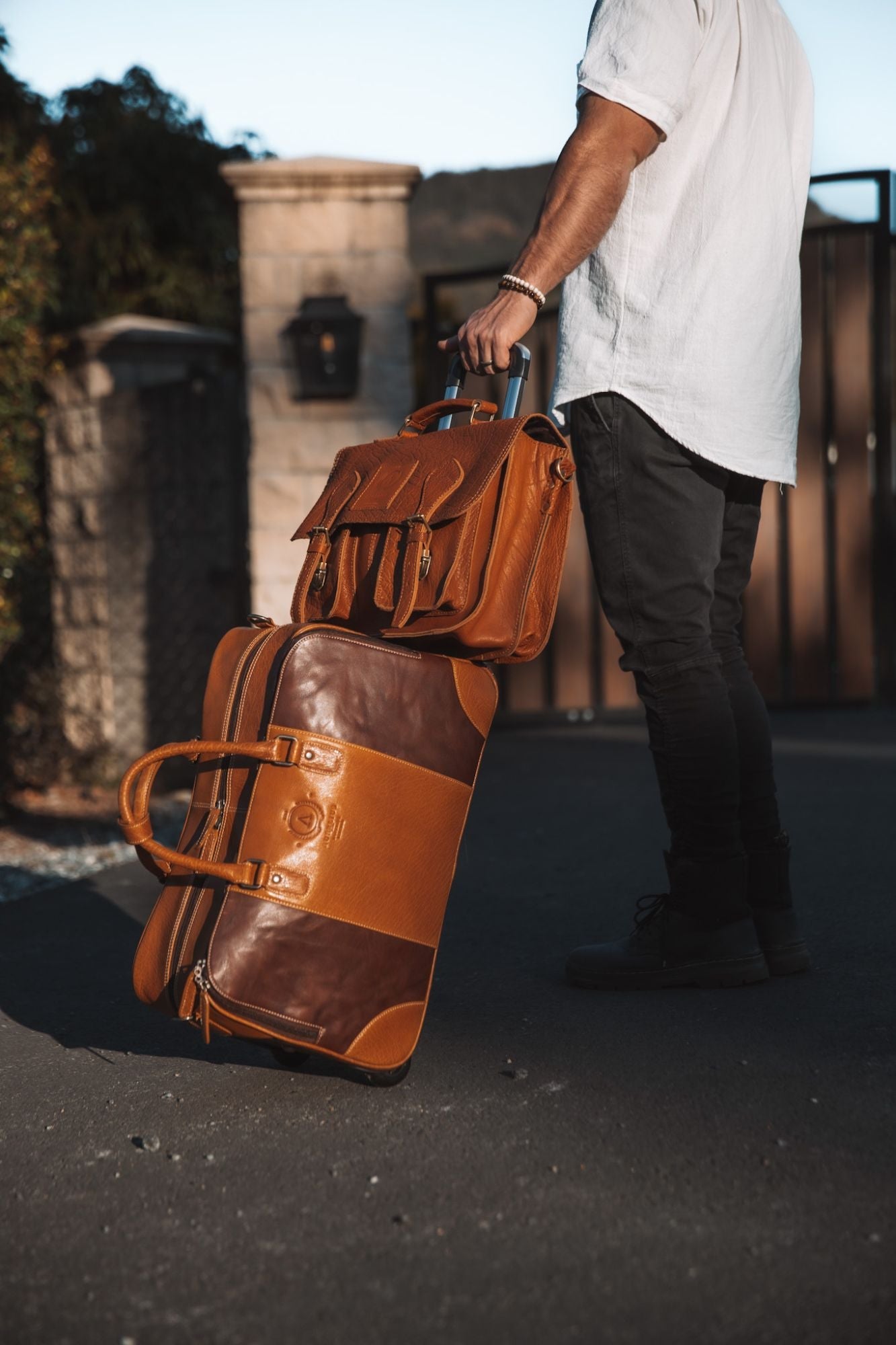 Aurelius Leather Leather Bag Leather Bag Oxford Leather Roller Overnight Bag